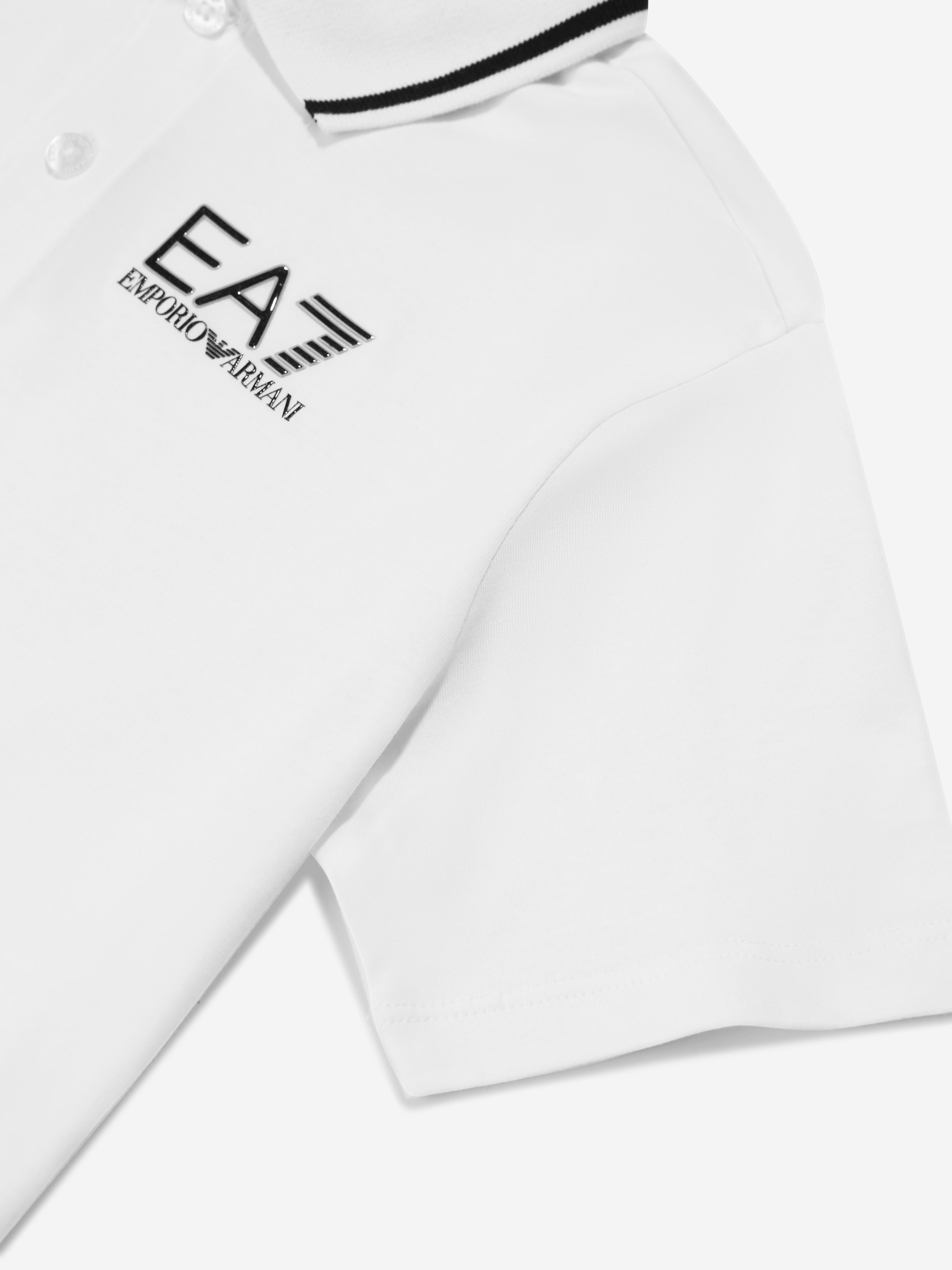 EA7 Emporio Armani Boys Logo Polo Shirt in White