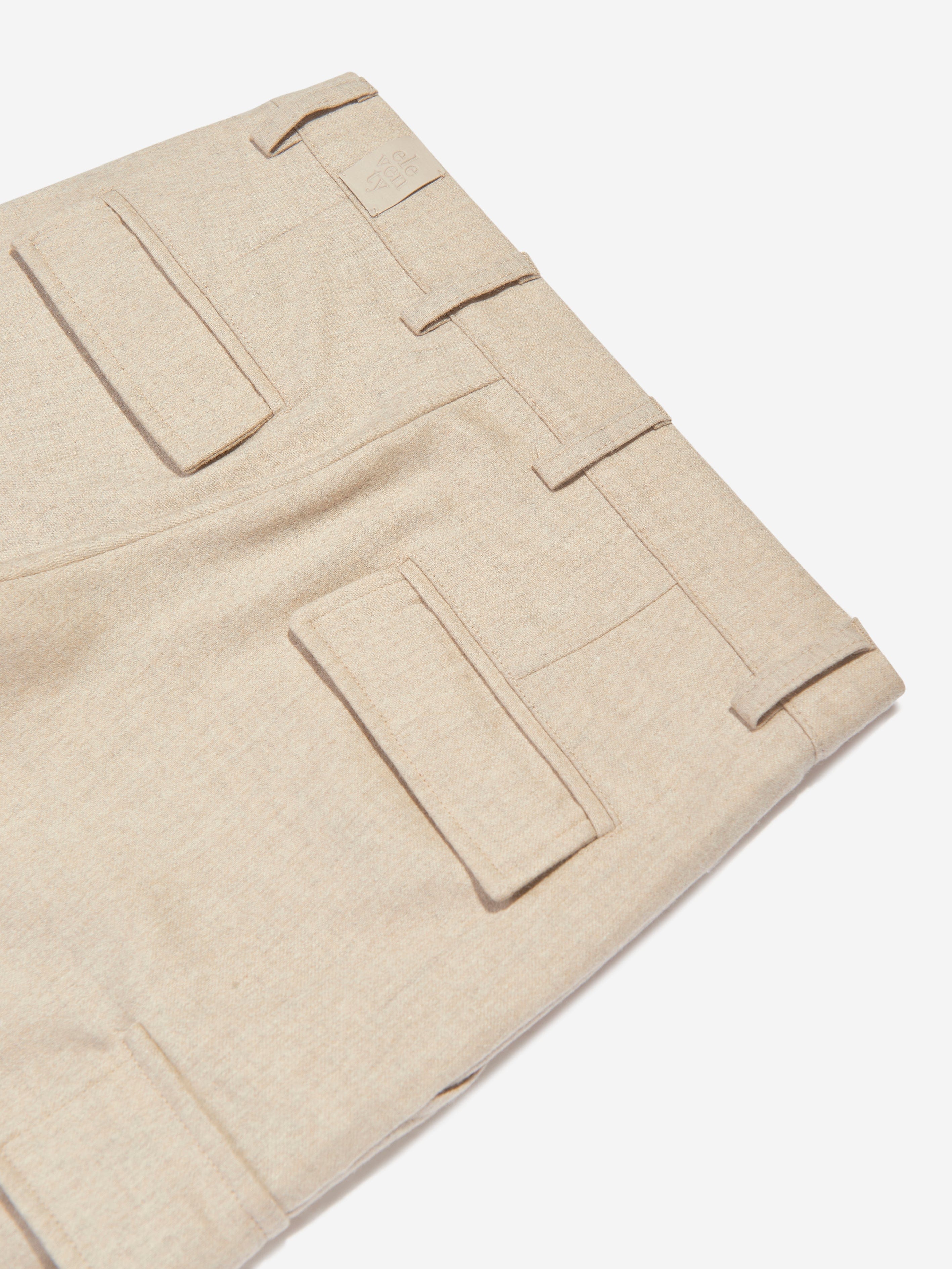 Eleventy Boys Cargo Trousers in Beige