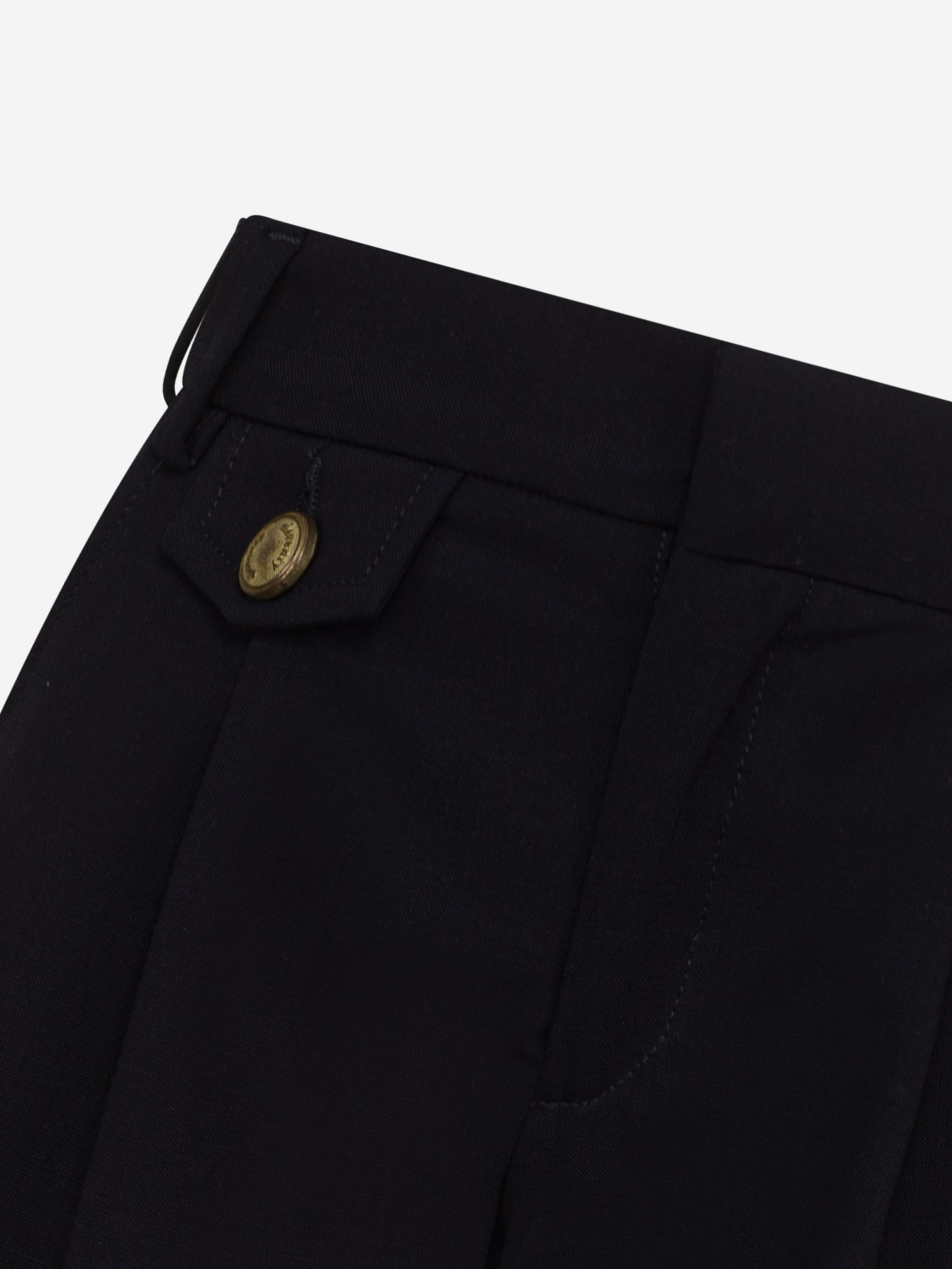 Eleventy Boys Wool Suit Shorts in Navy