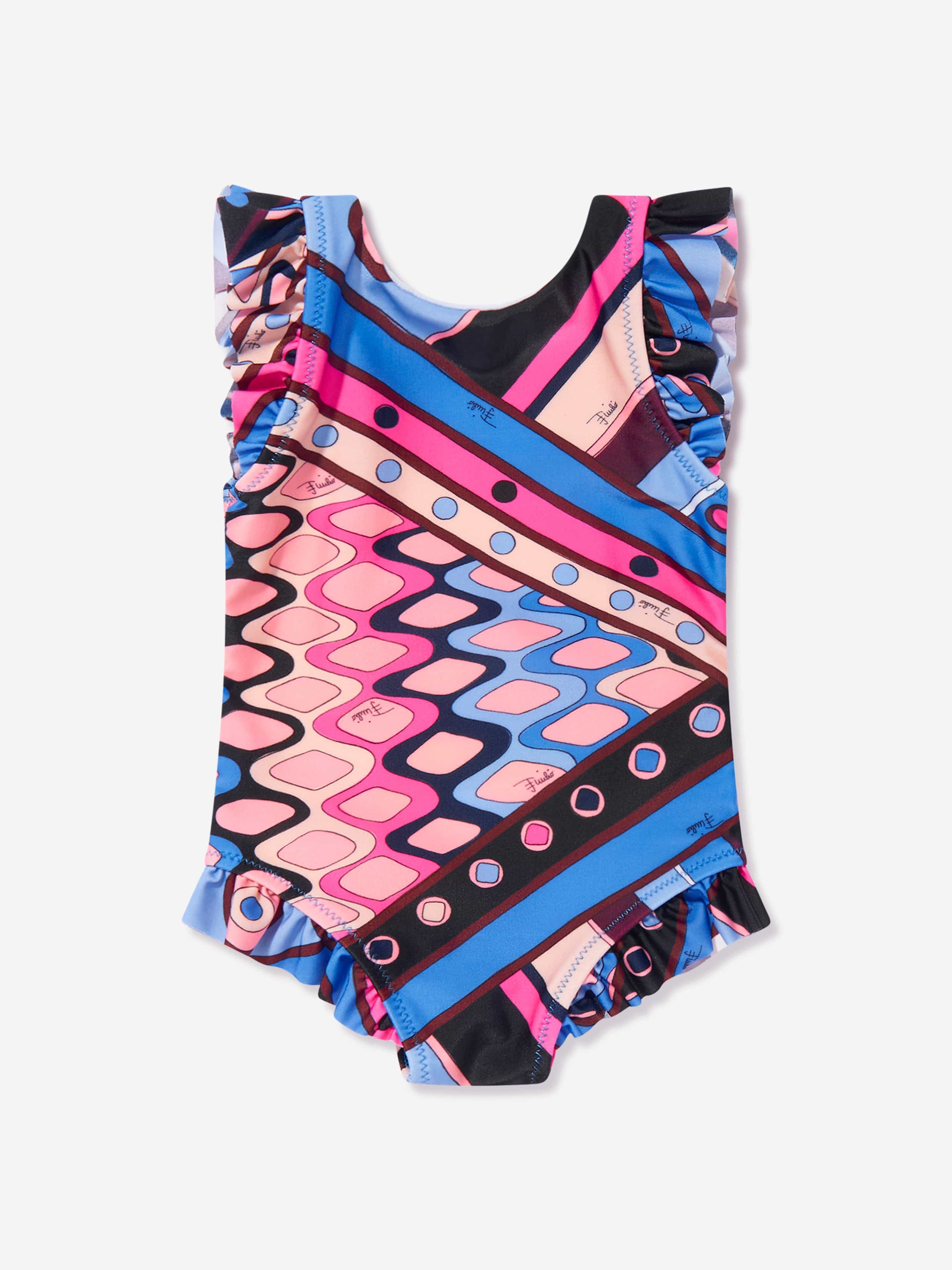 Pucci Baby Girls Vivara Print Swimsuit in Multicolour