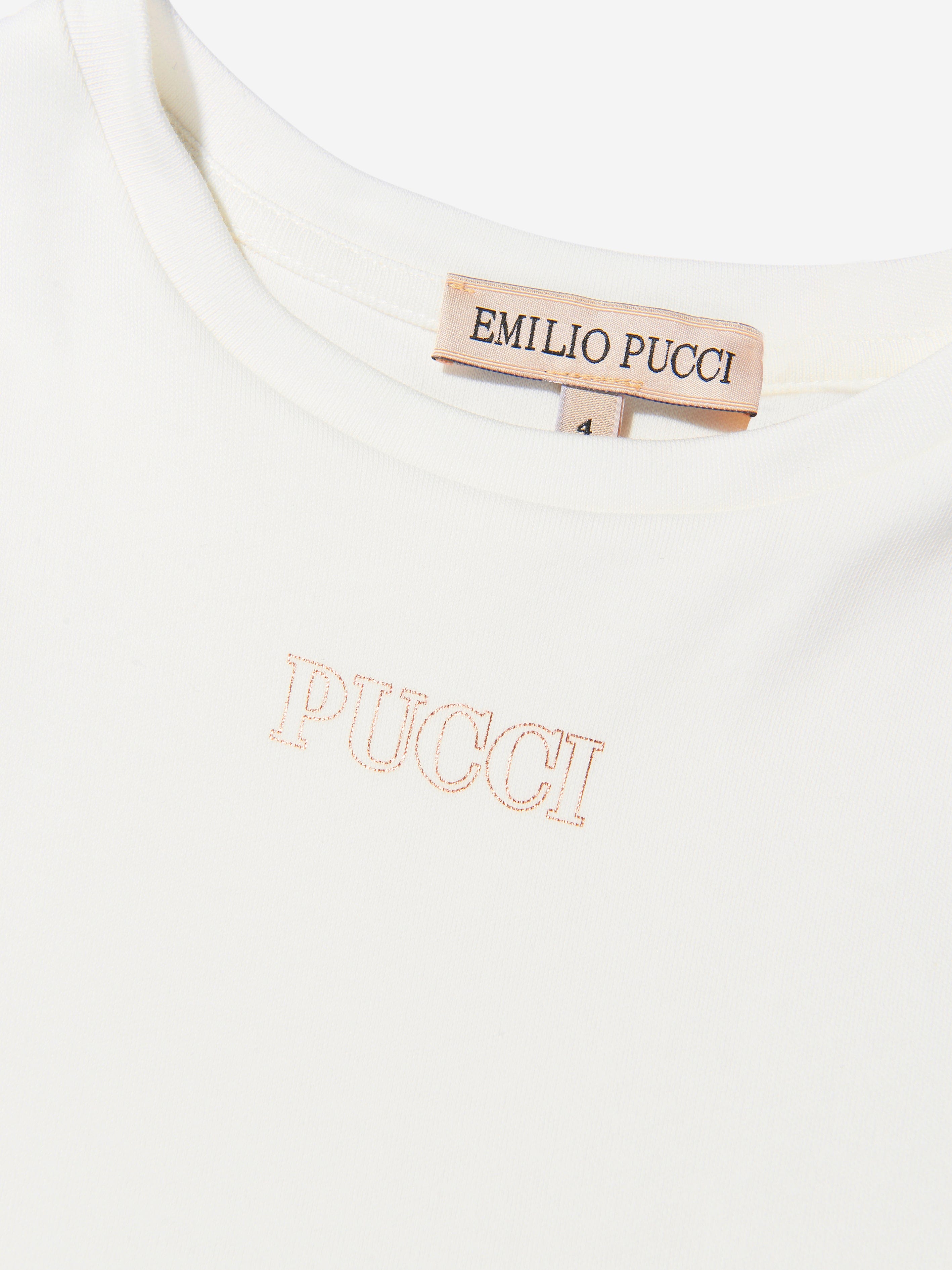 Pucci Girls Printed Sleeve Logo Dress