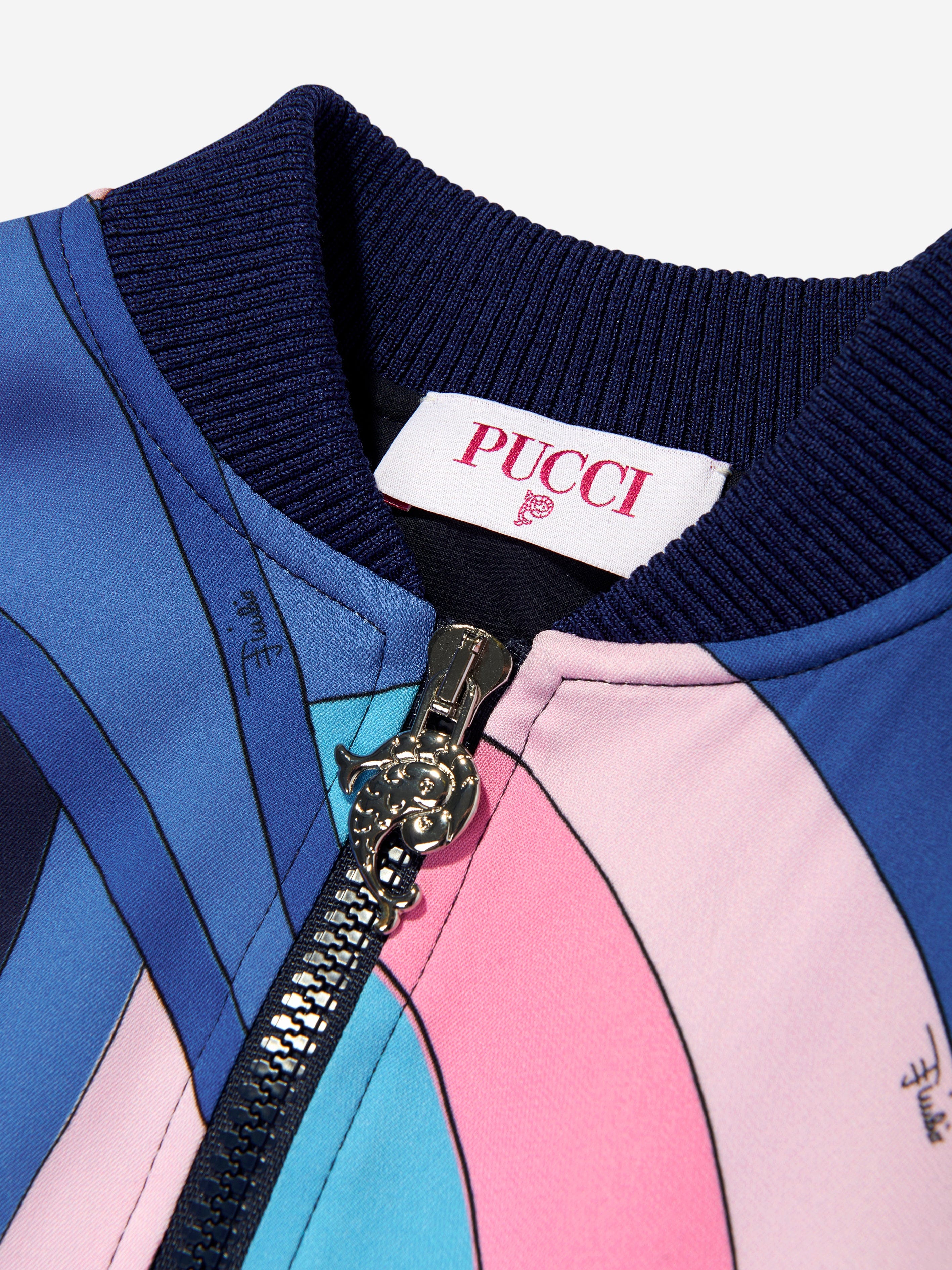 Girls Iride Print Zip Up Jacket in Multicolour