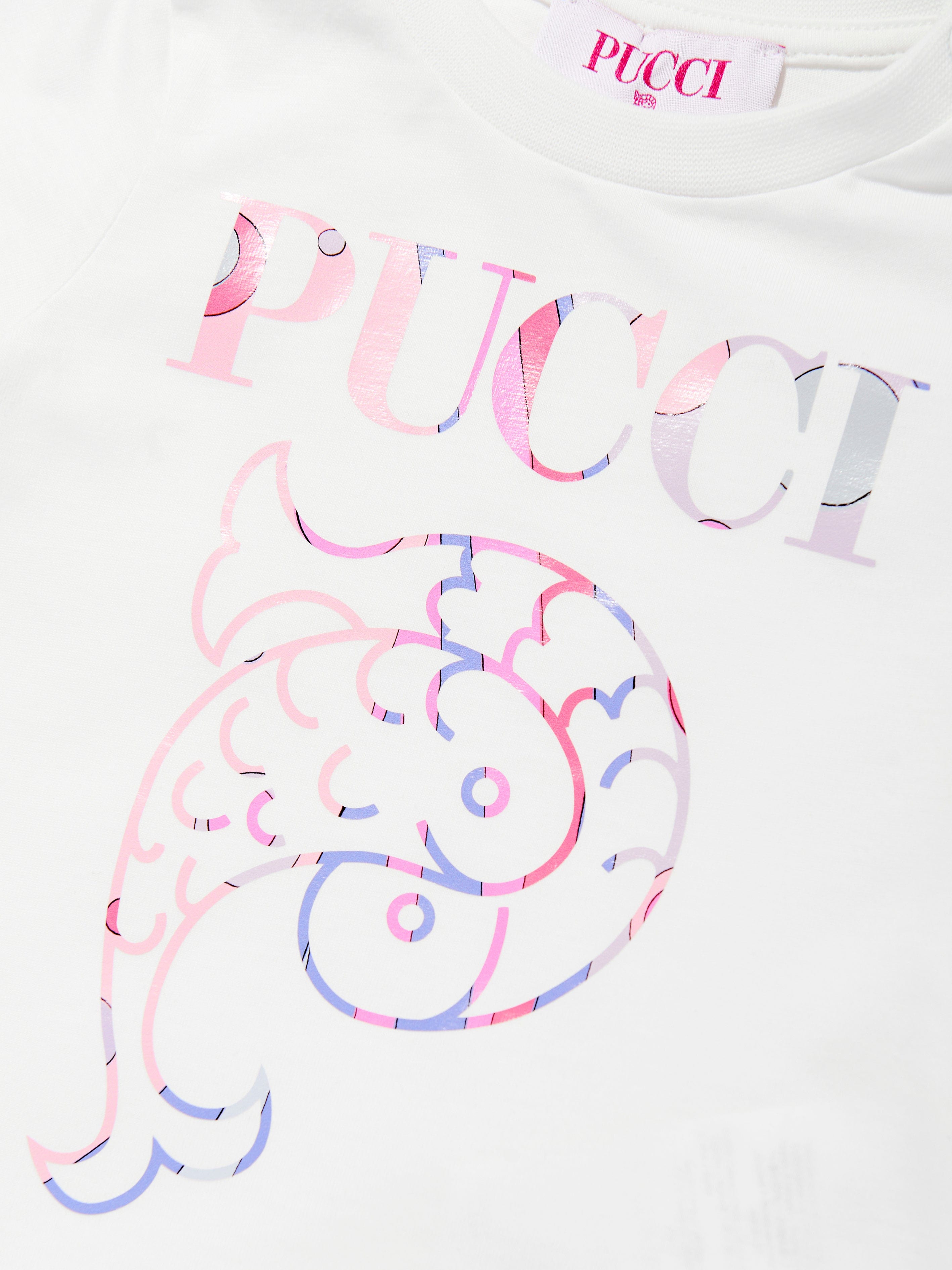 Baby Girls Logo Print T-Shirt in Ivory
