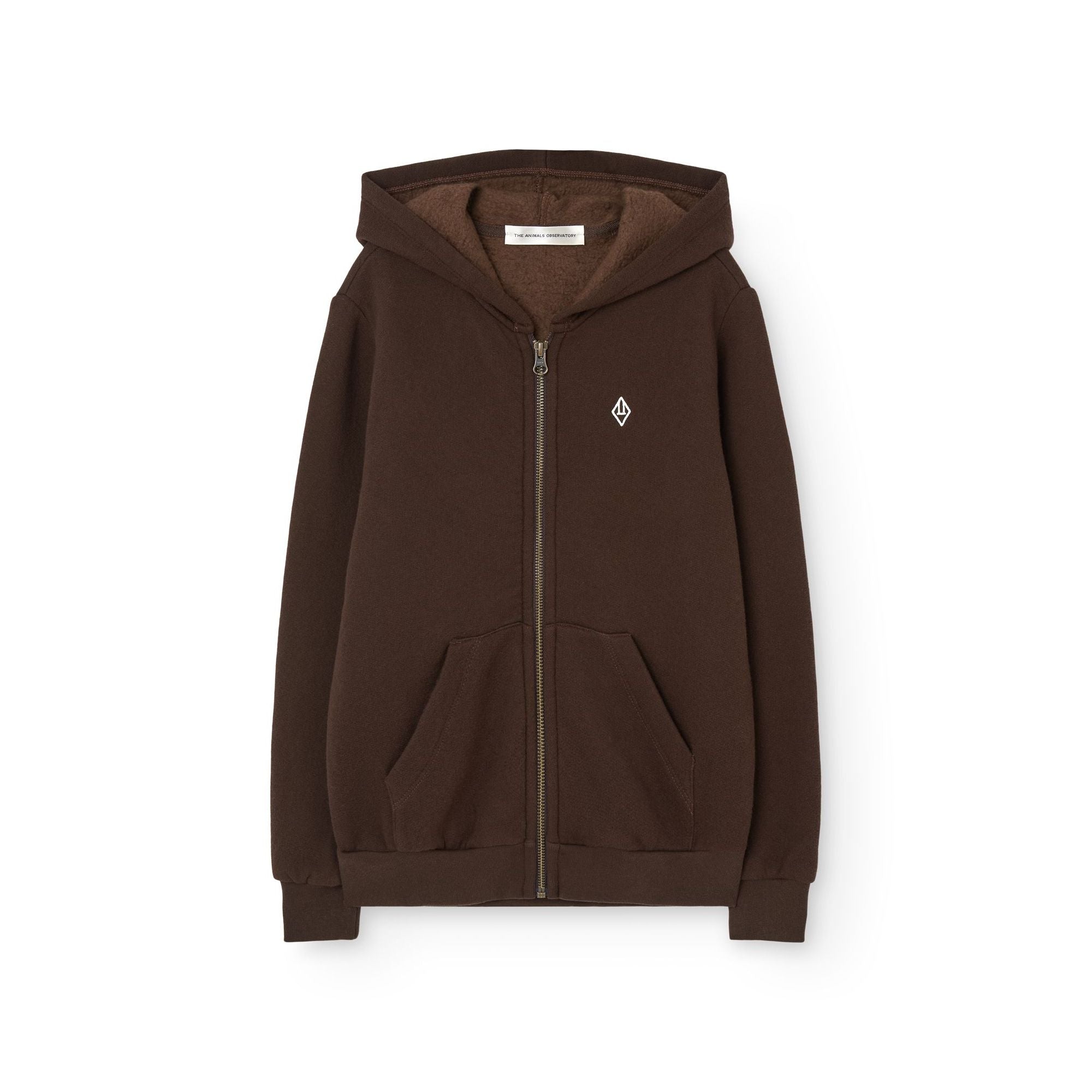 Boys & Girls Brown Cotton Zip-Up Top