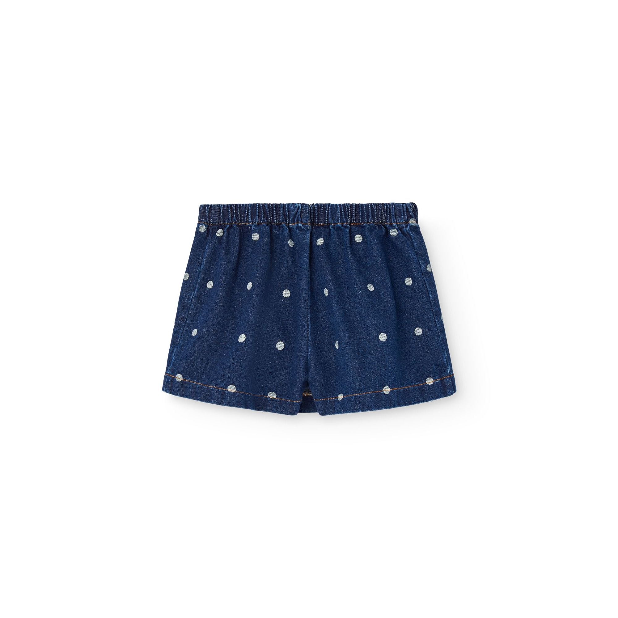 Girls Blue Dots Denim Skirt
