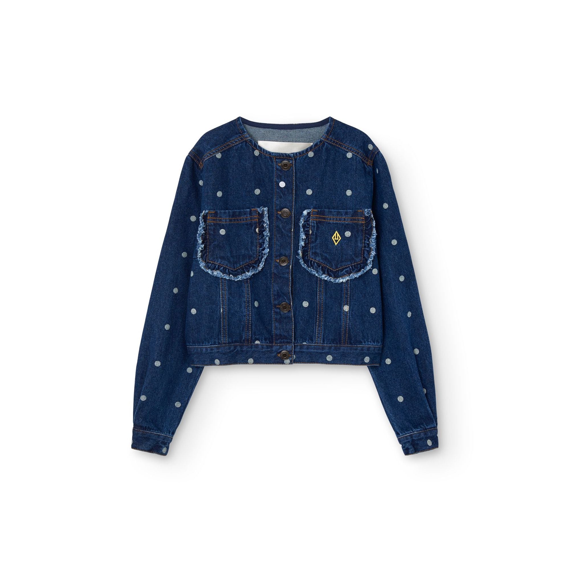 Girls Blue Dots Denim Jacket