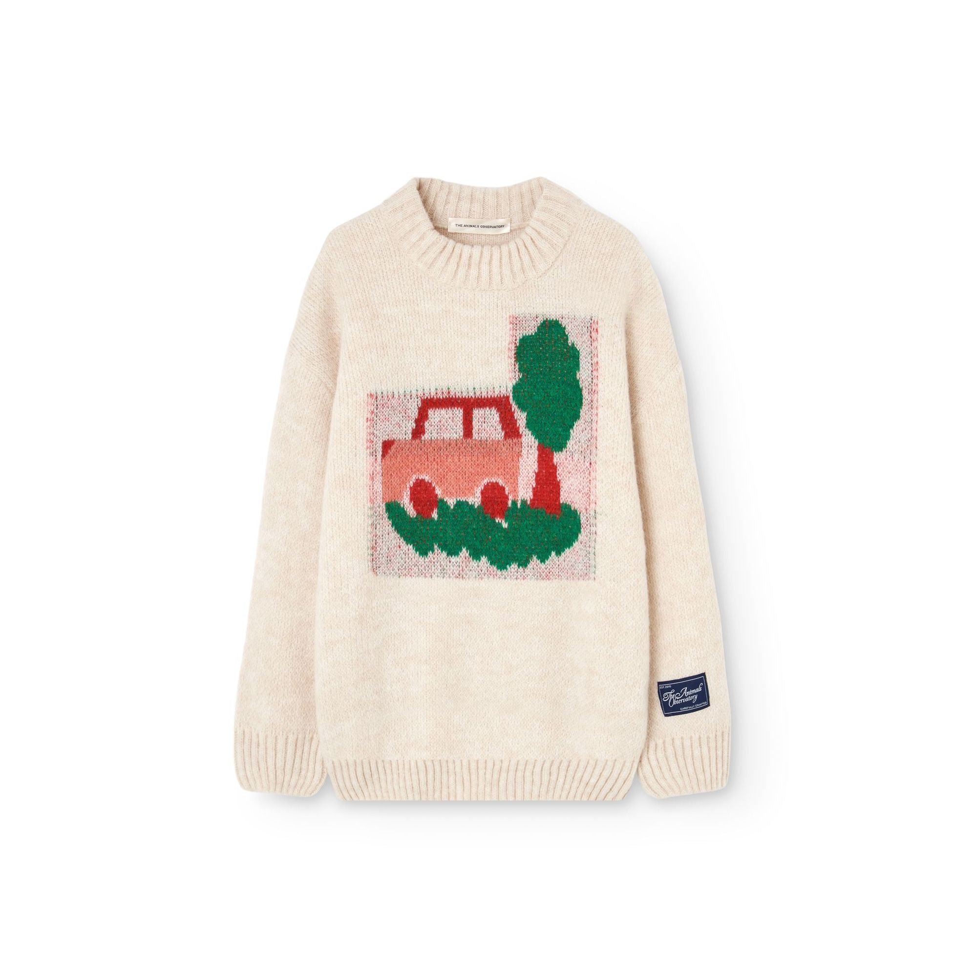 Boys & Girls White Jacquard Knit Sweater