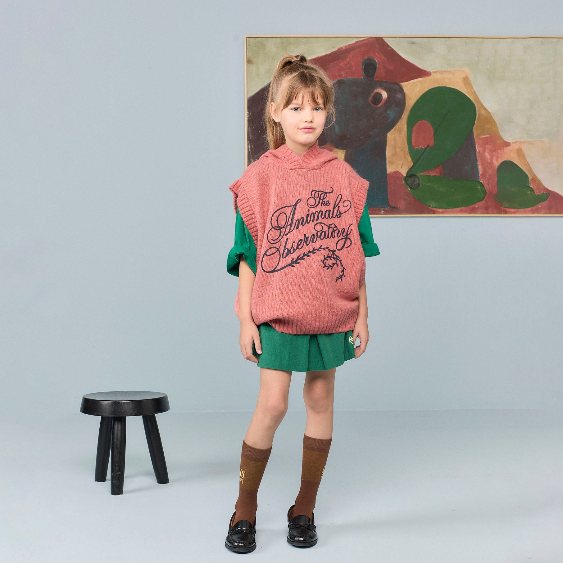 Boys & Girls Brown Logo Cotton Socks