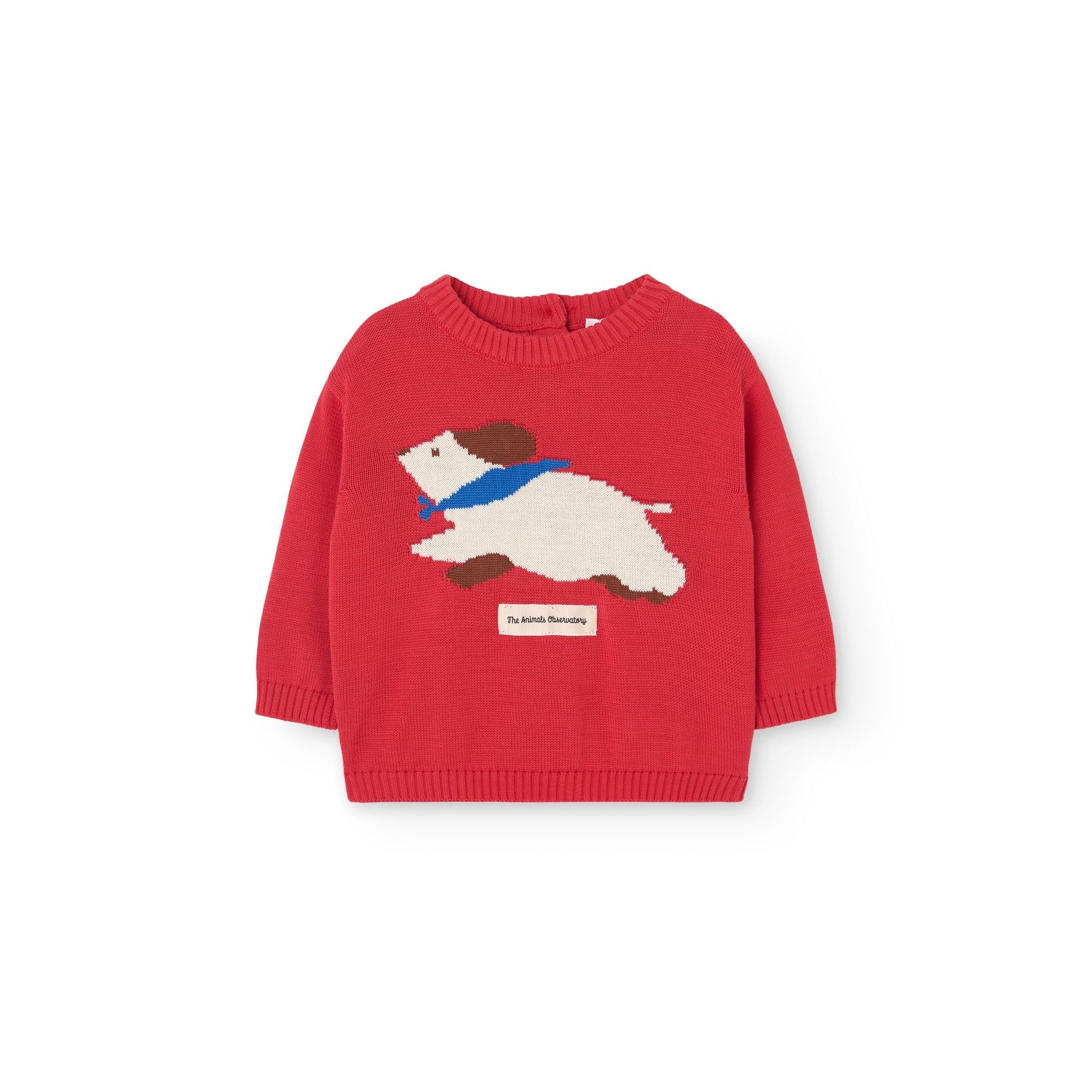 Baby Boys & Girls Red Bobcat Jacquard Knit Sweater