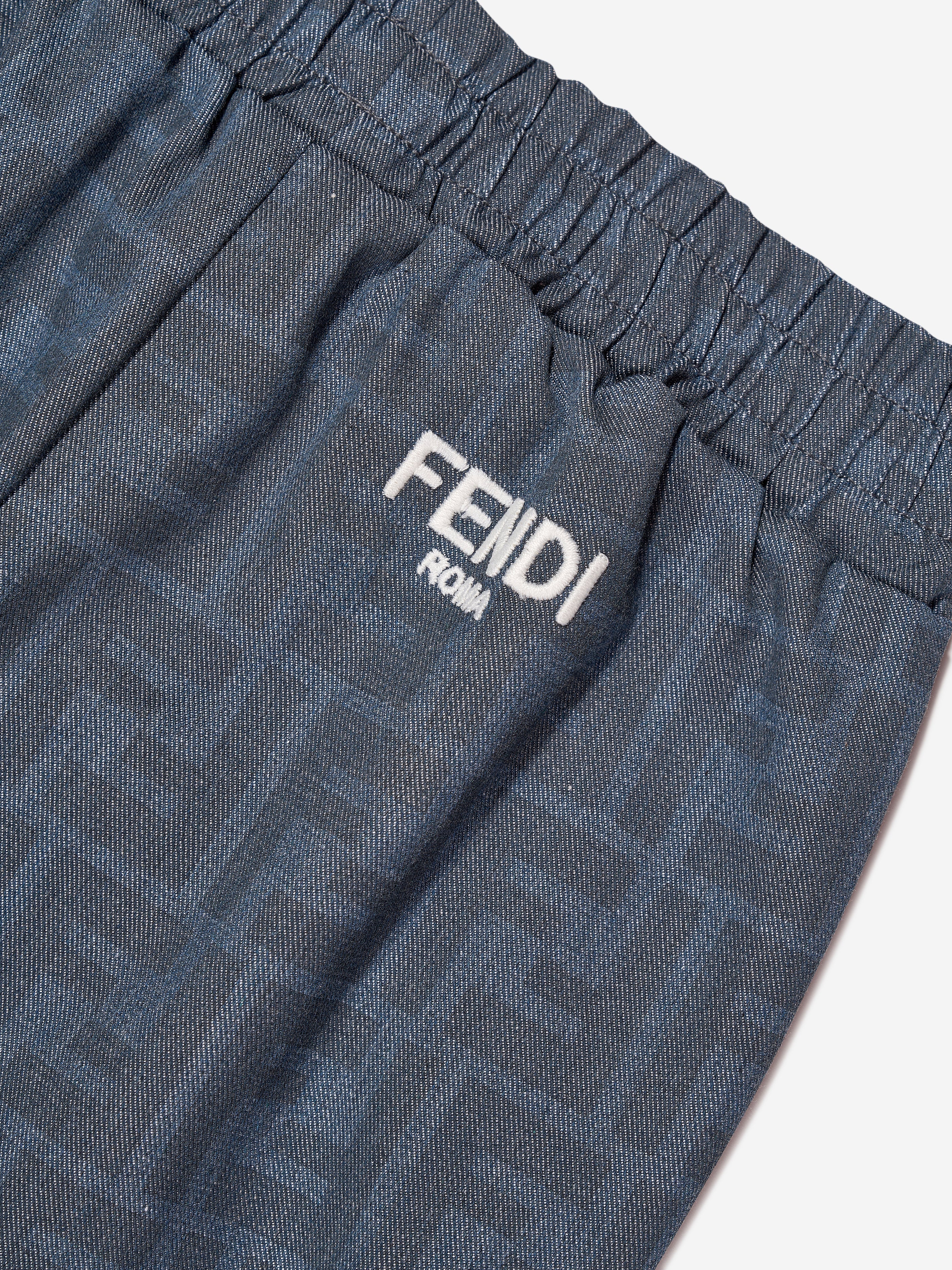 Baby Chambray FF Logo Joggers in Blue