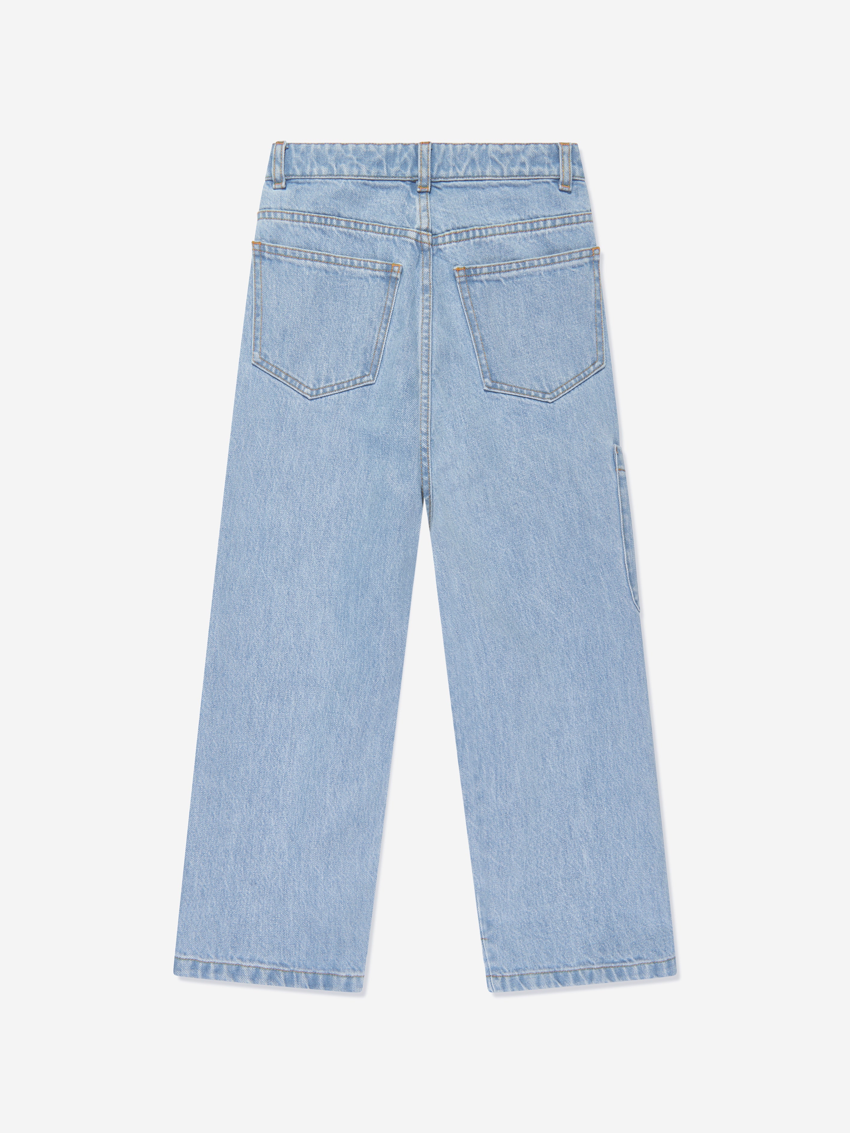 Girls Cargo Baguette Bag Jeans in Blue