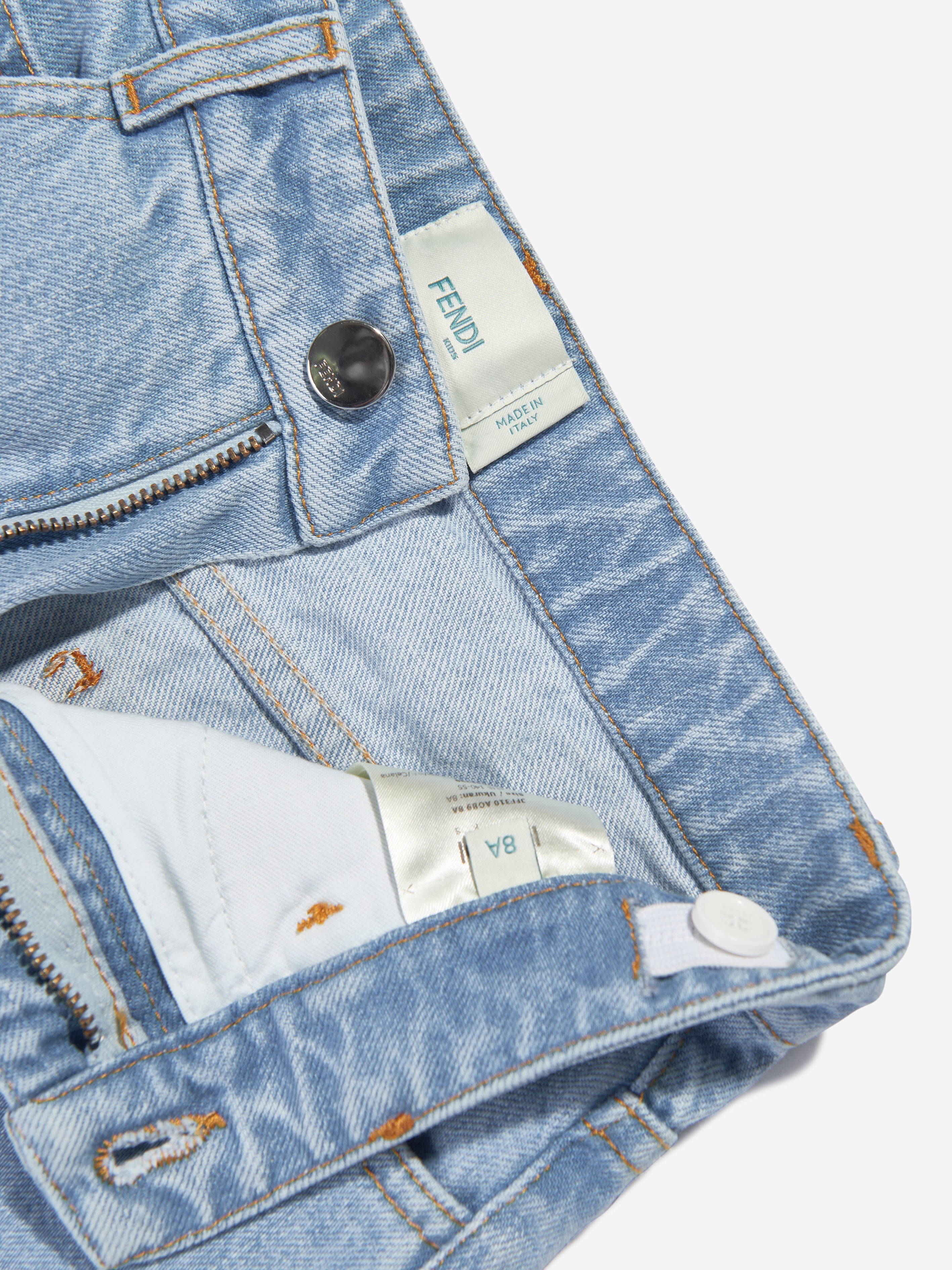 Girls Cargo Baguette Bag Jeans in Blue