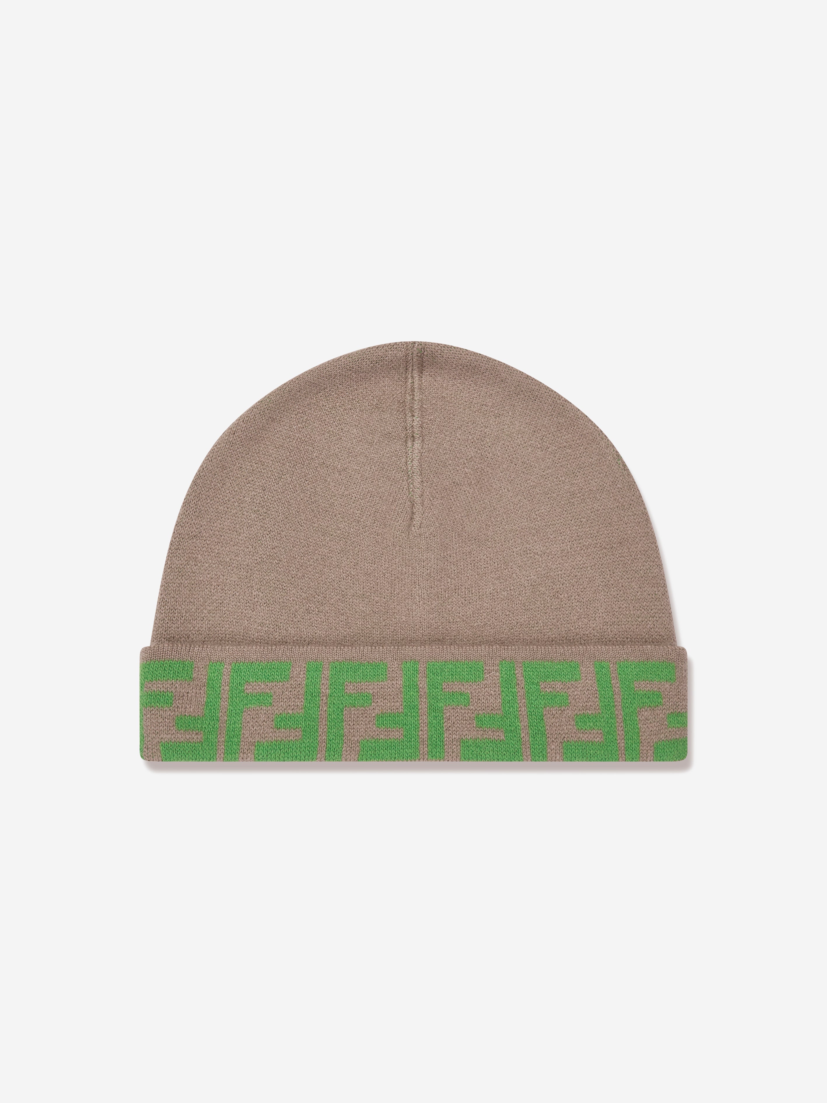 Kids FF Logo Reversible Beanie in Beige