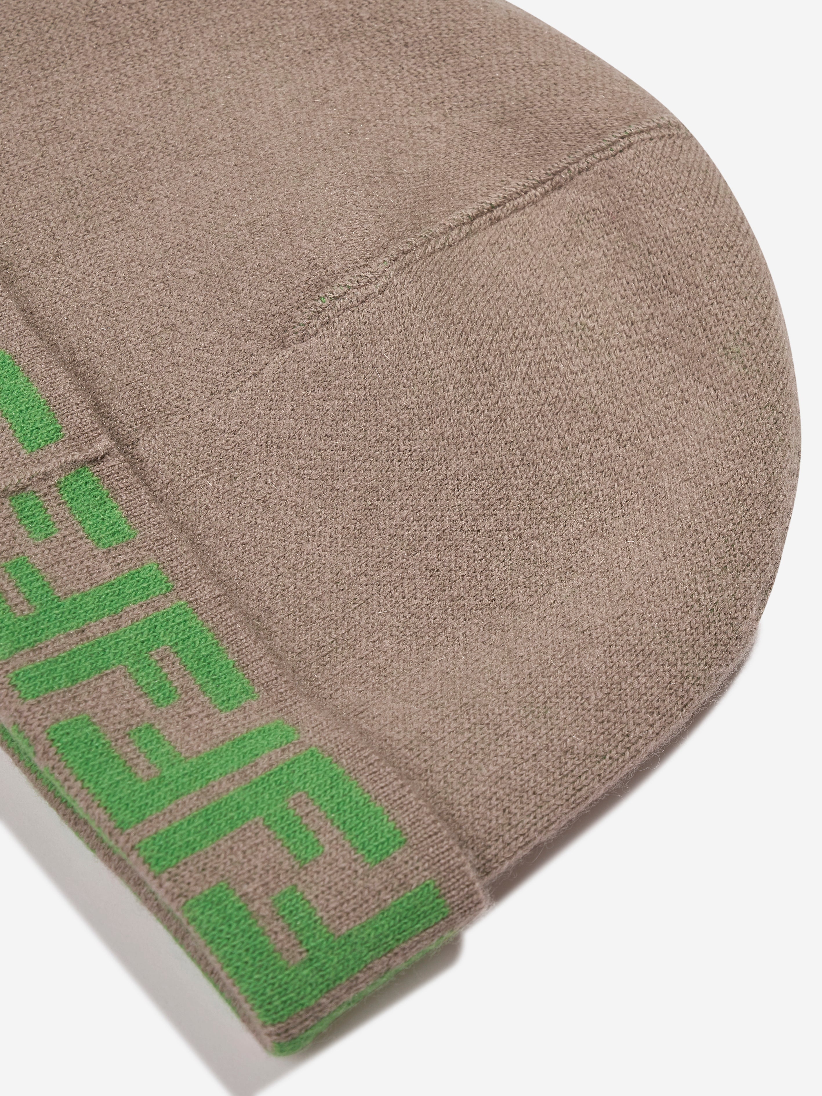 Kids FF Logo Reversible Beanie in Beige
