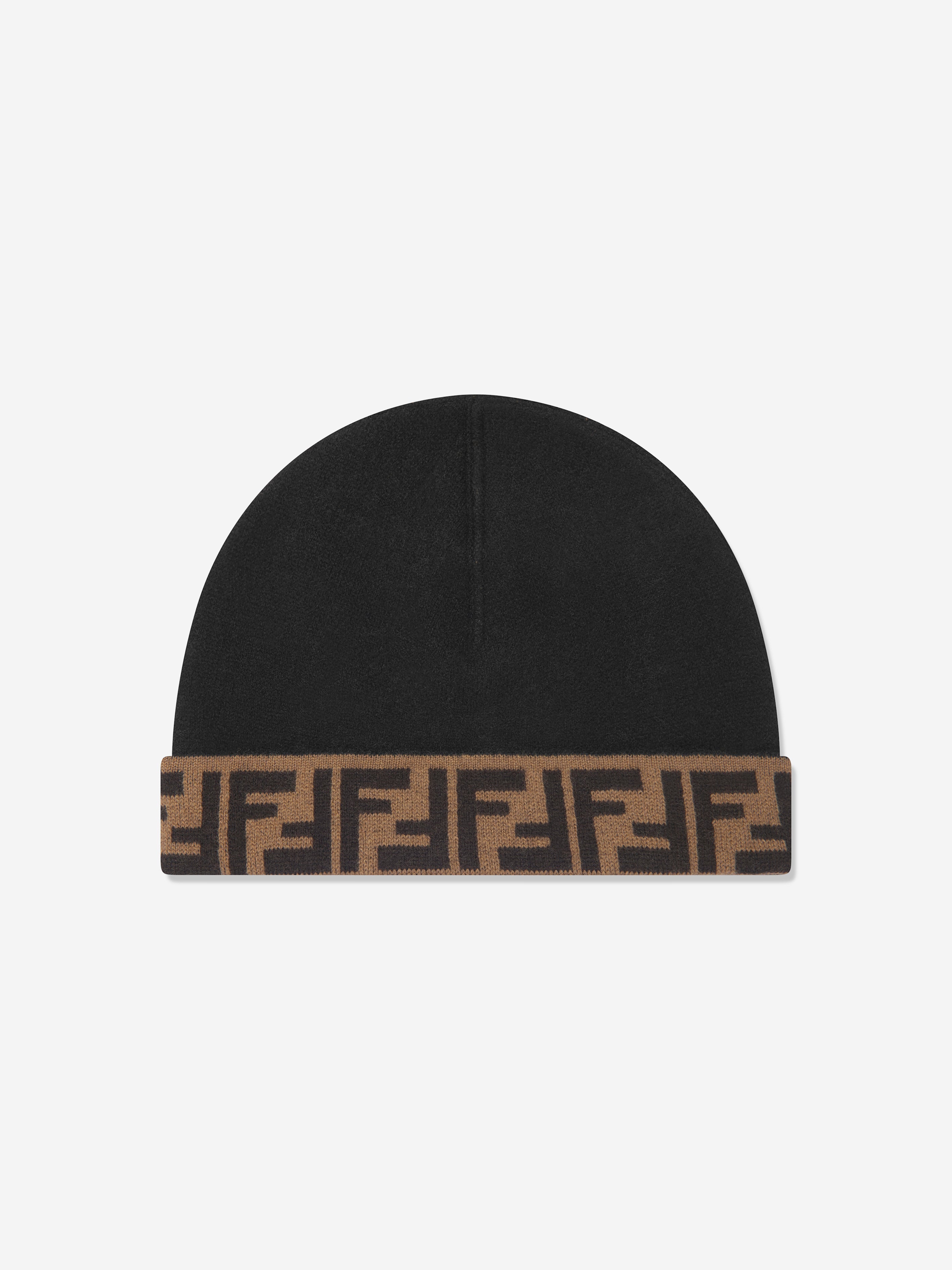 Kids FF Logo Reversible Beanie in Brown