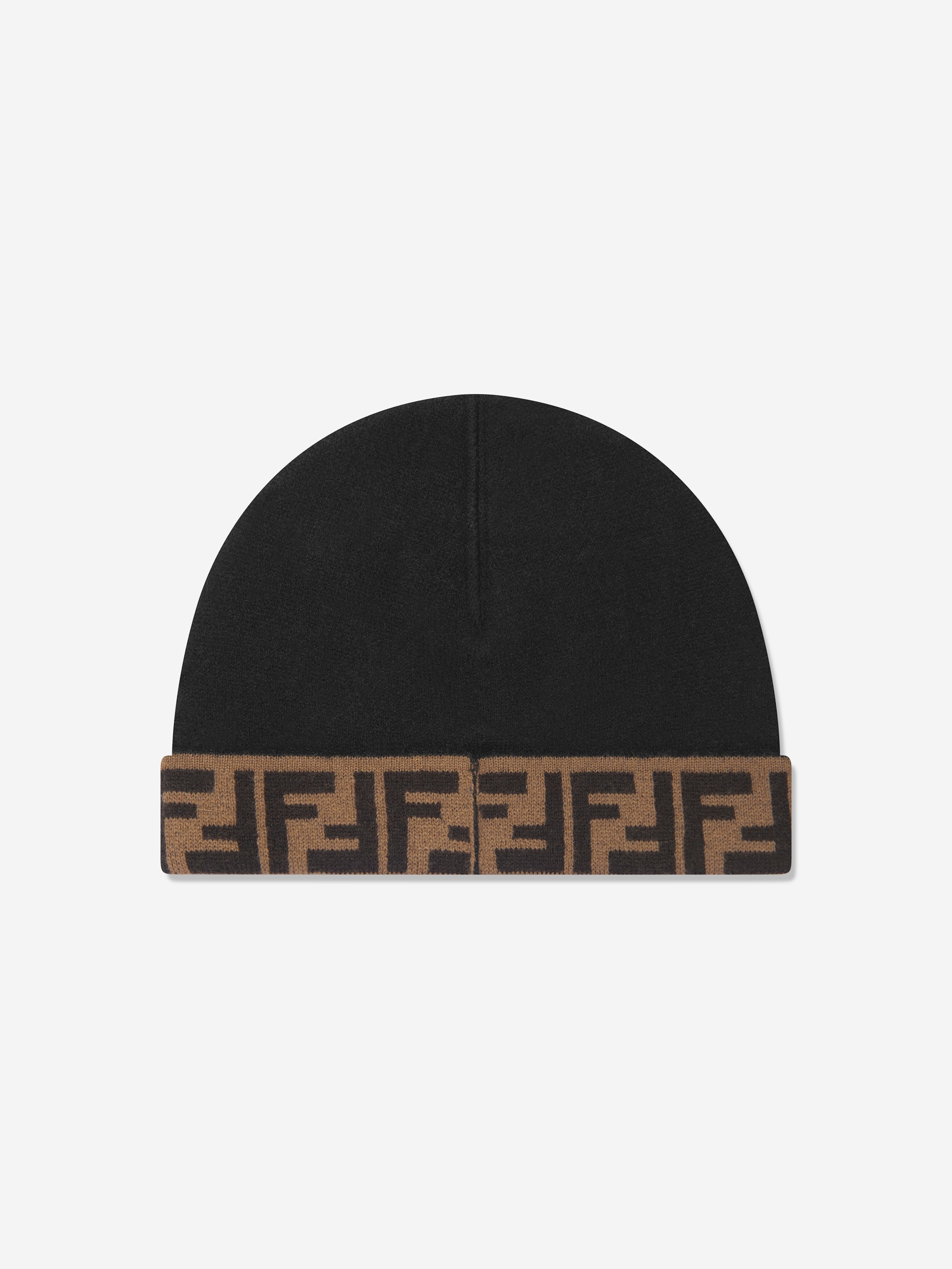 Kids FF Logo Reversible Beanie in Brown
