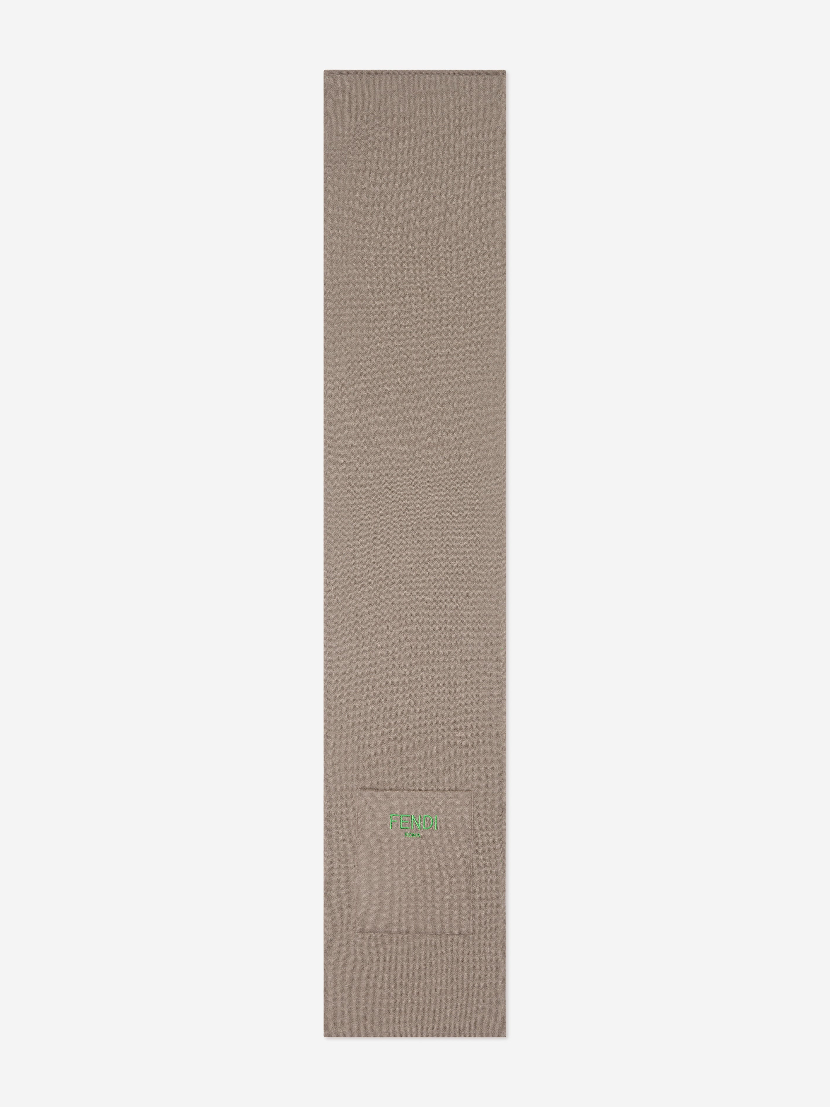 Kids Reversible FF Logo Scarf in Beige