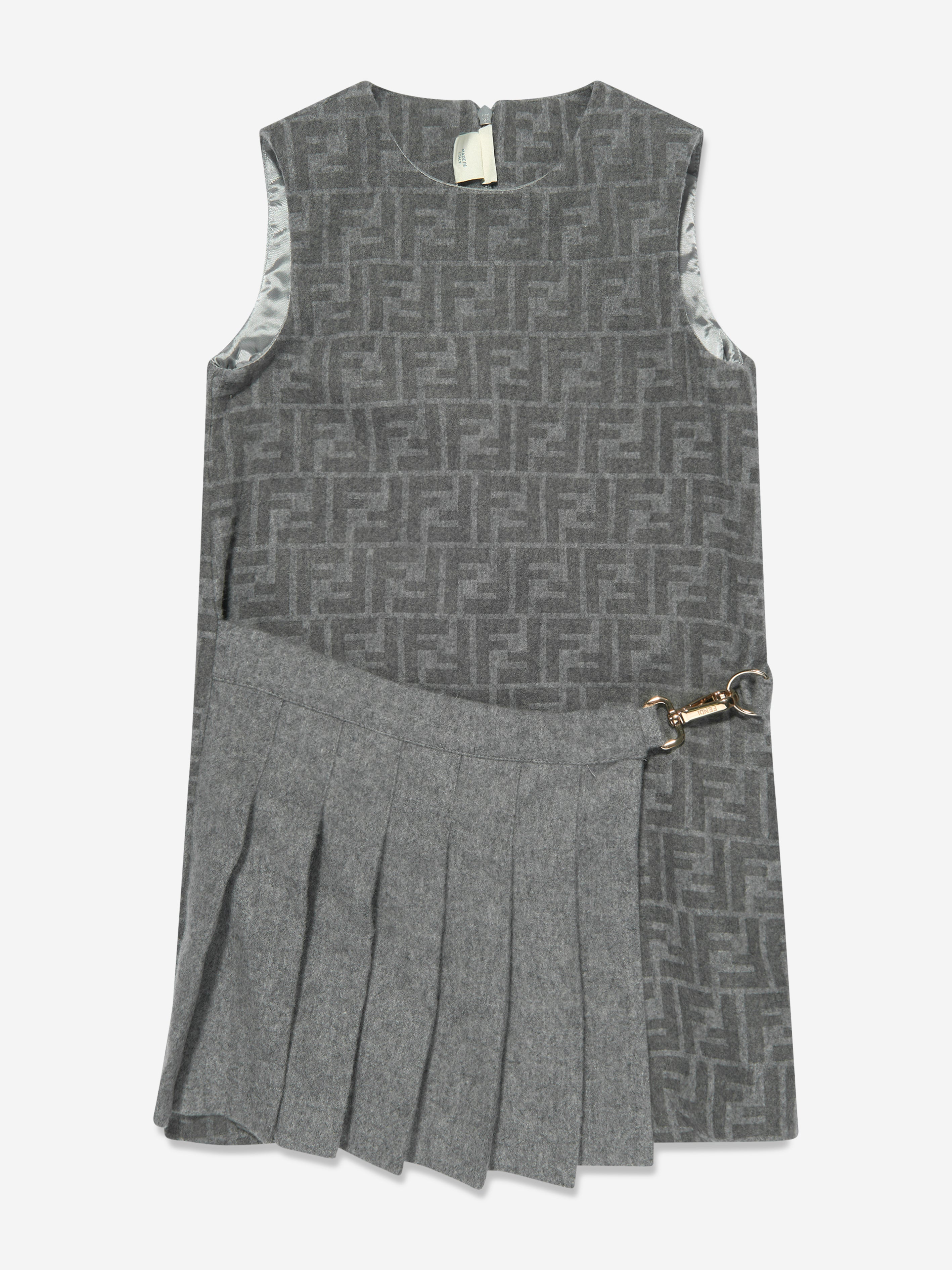 Girls FF Wool Dress in Grey