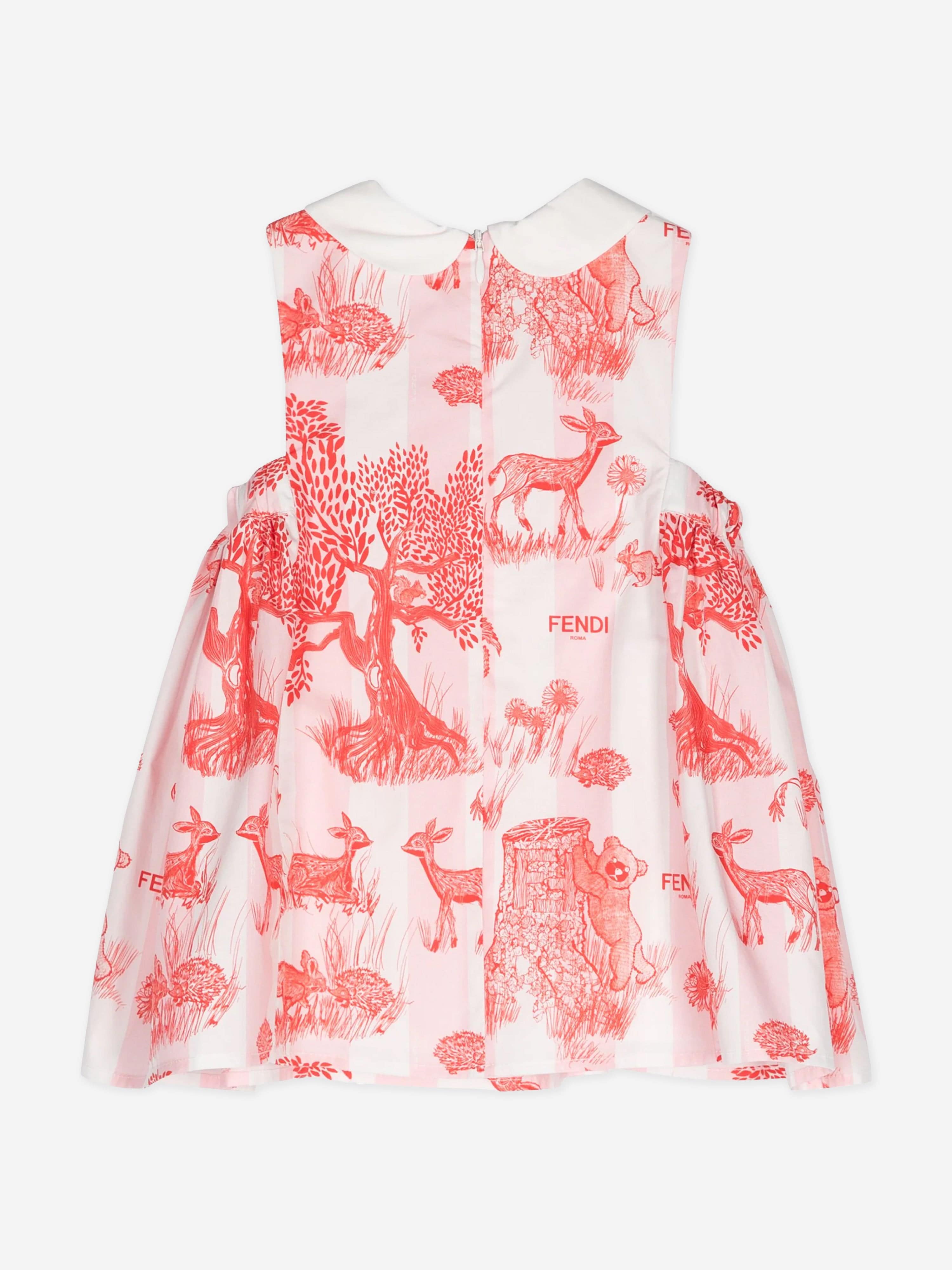 Fendi Baby Girls Beijing Forest Dress in White