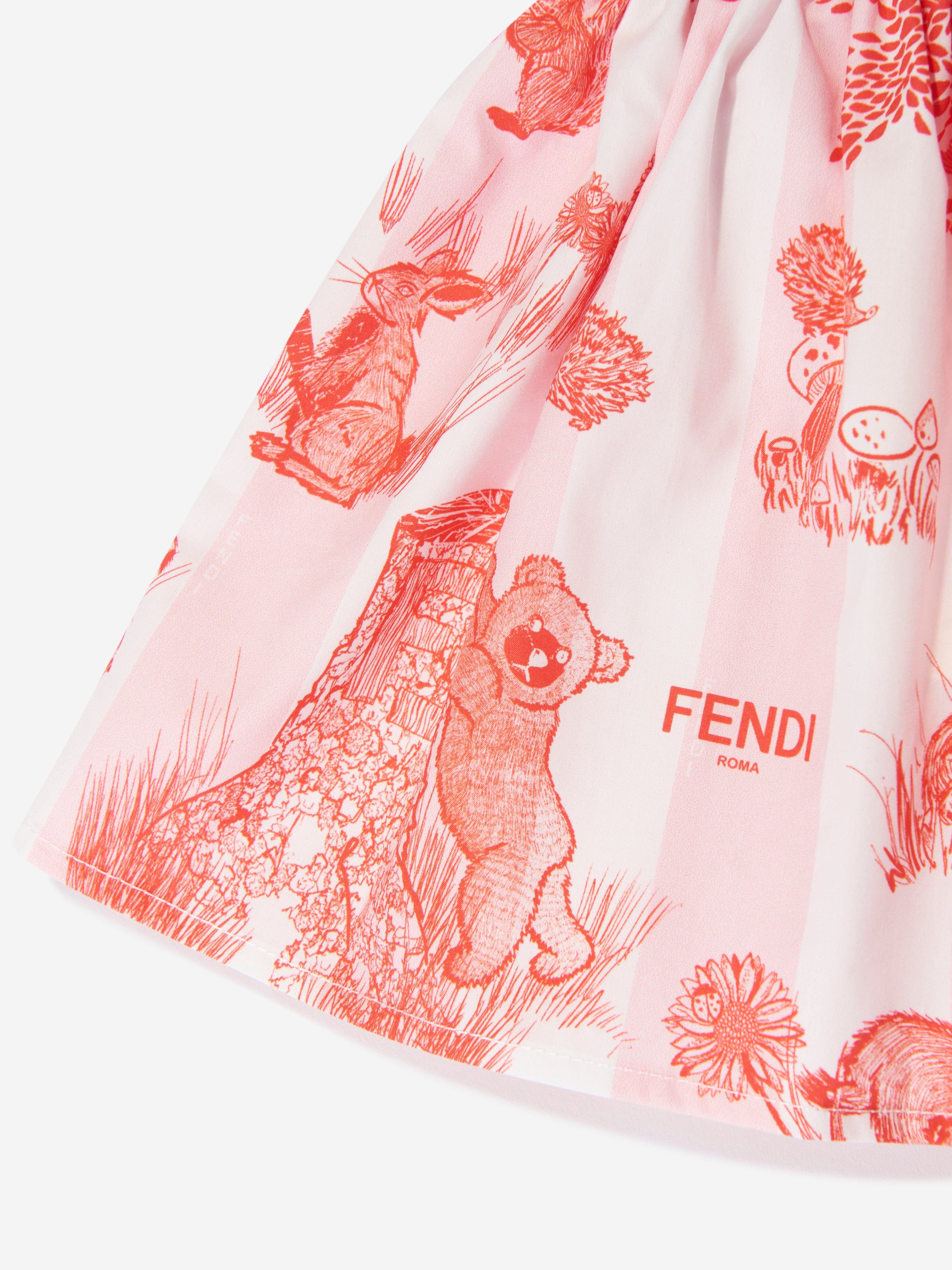 Fendi Baby Girls Beijing Forest Skirt in White