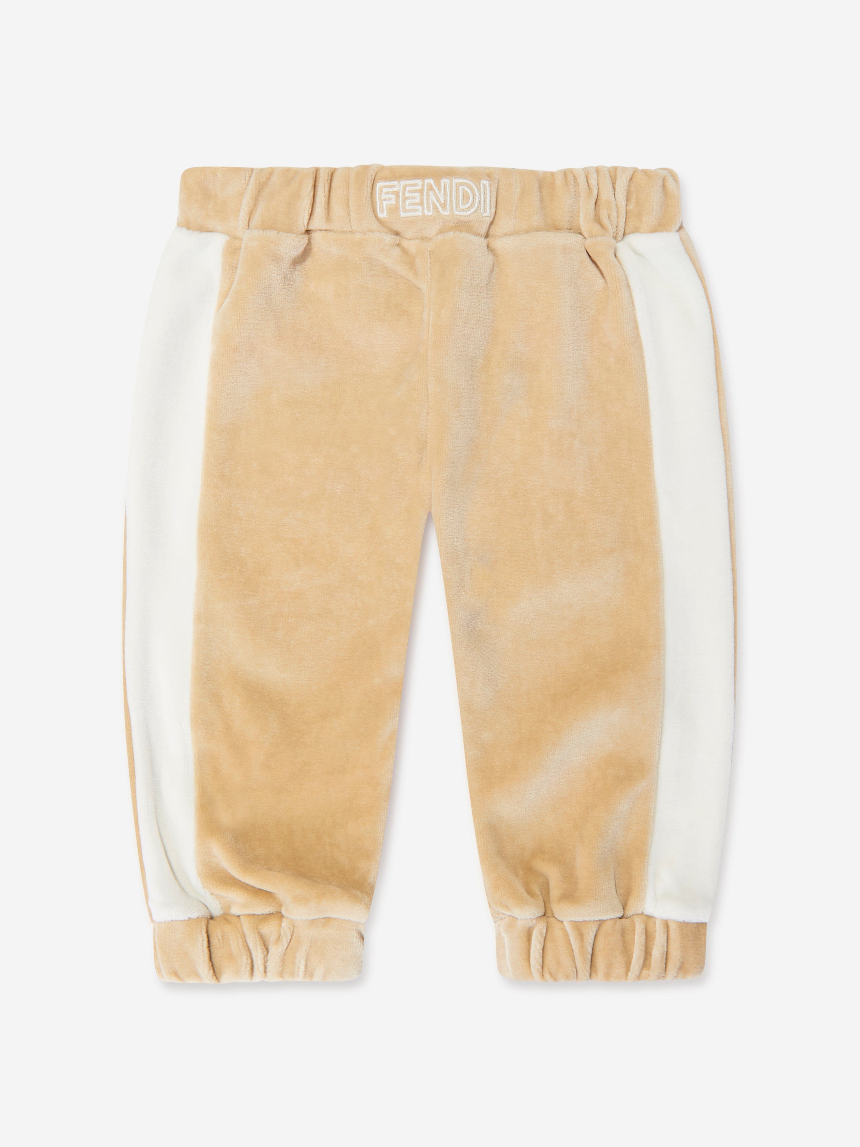 Fendi Baby Chenille Joggers in Beige
