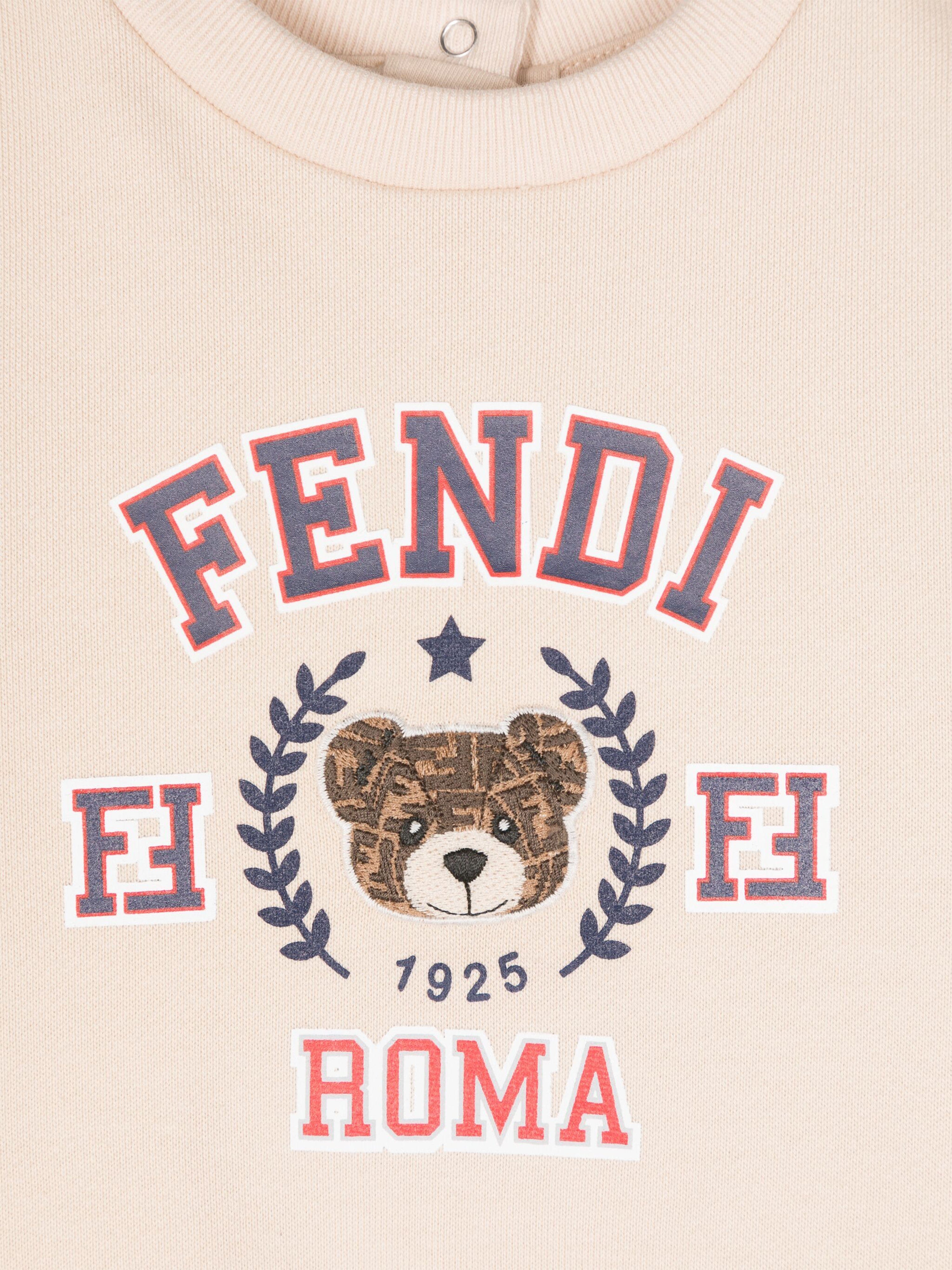 Fendi Baby Logo Sweatshirt in Beige