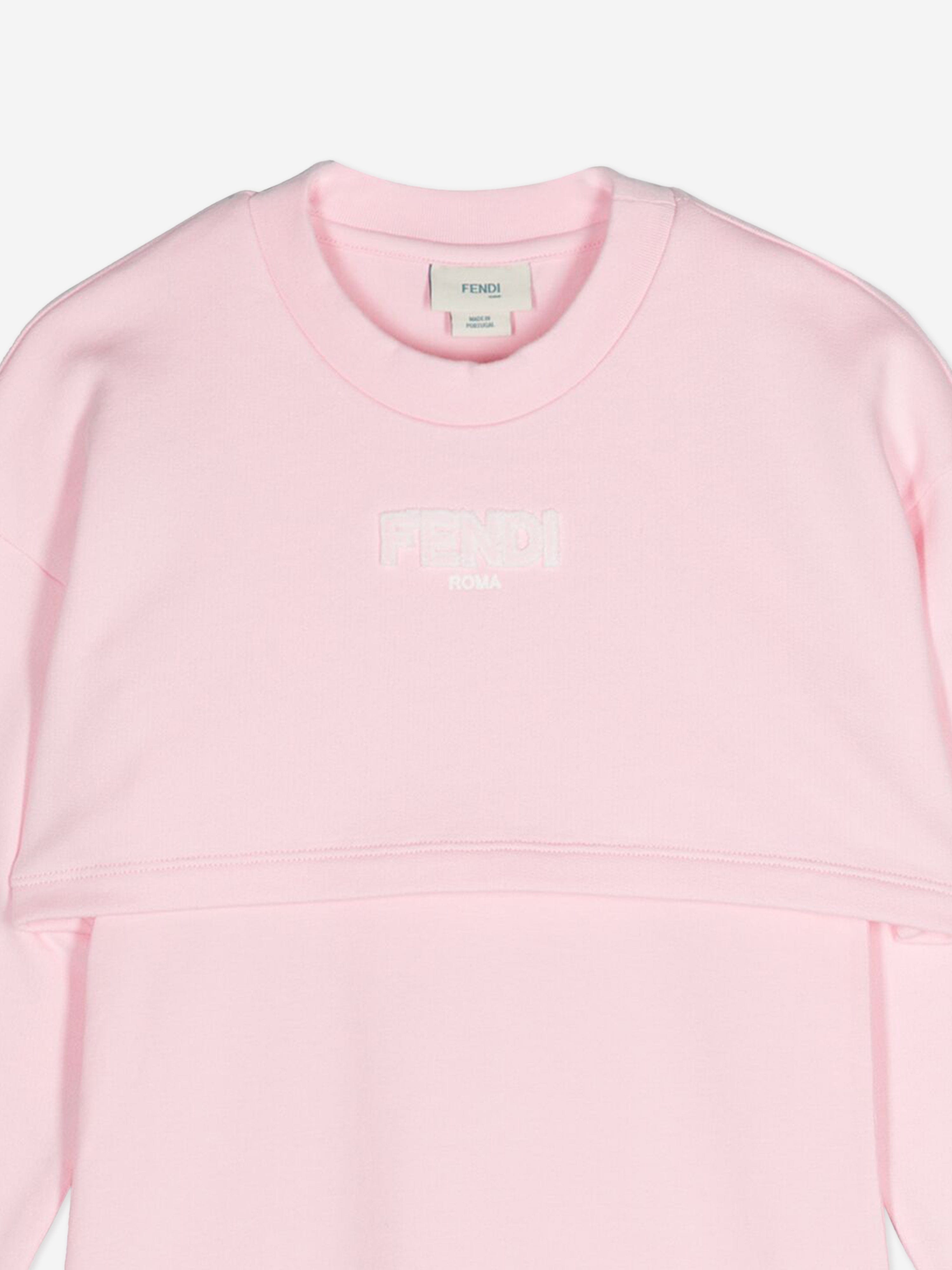 Fendi Girls Sweater Dress in Pink