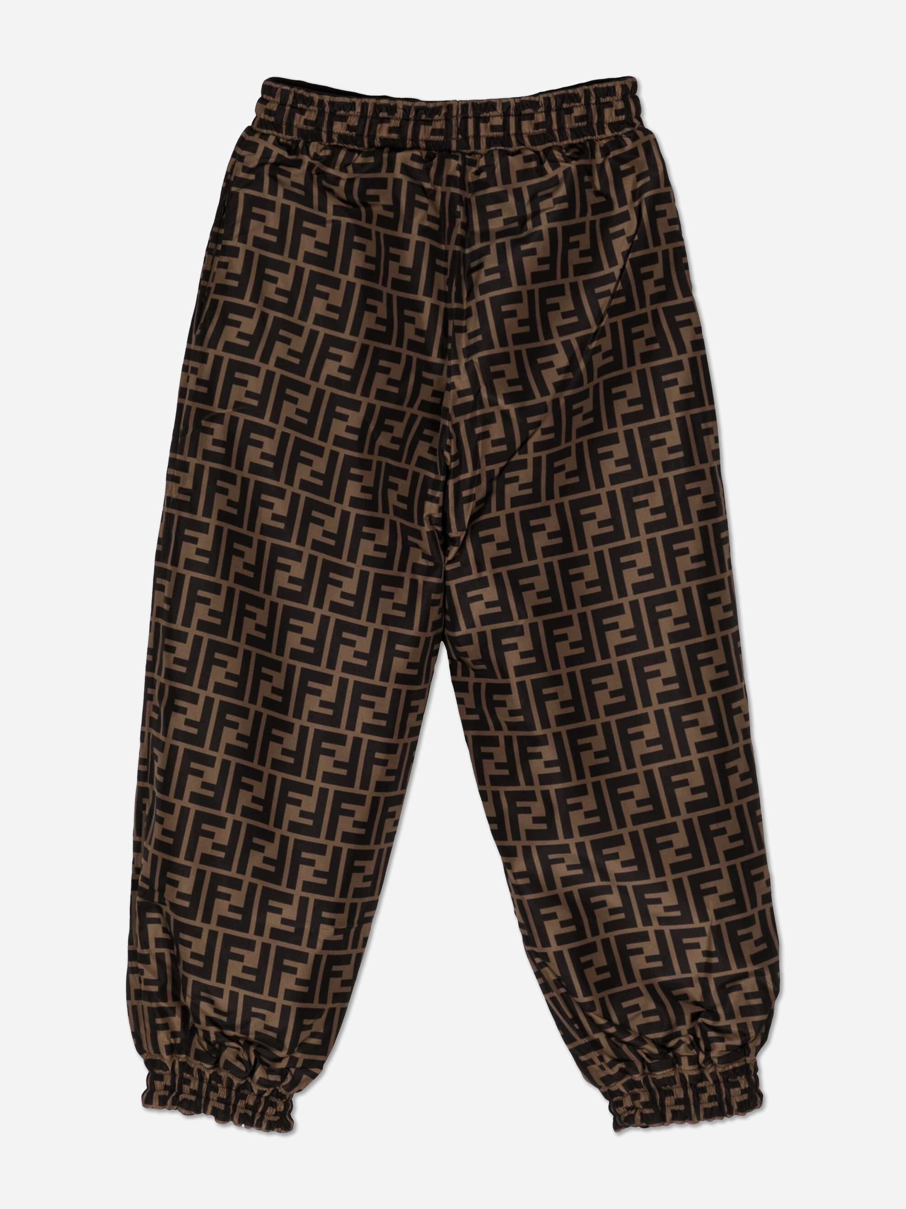 Fendi Kids FF Logo Joggers in Brown