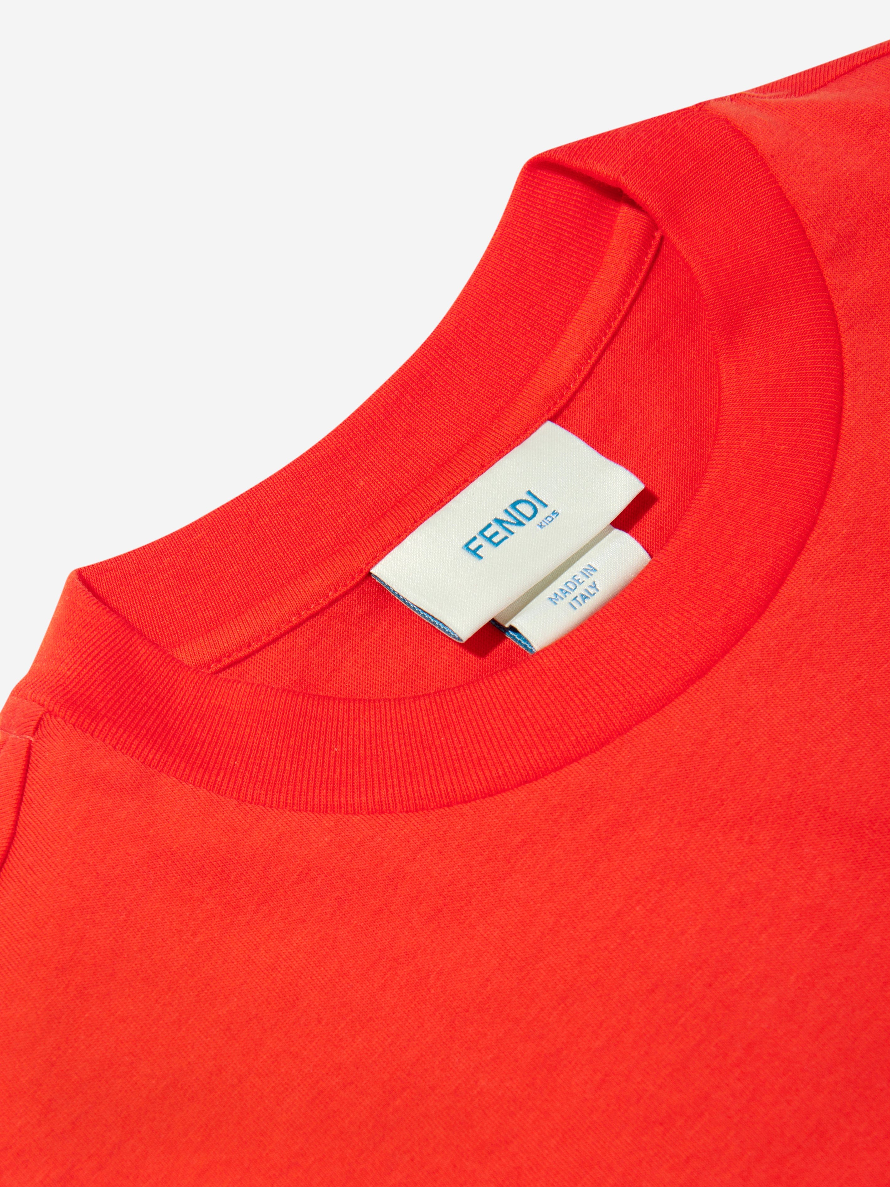 Fendi Kids Logo T-Shirt in Red