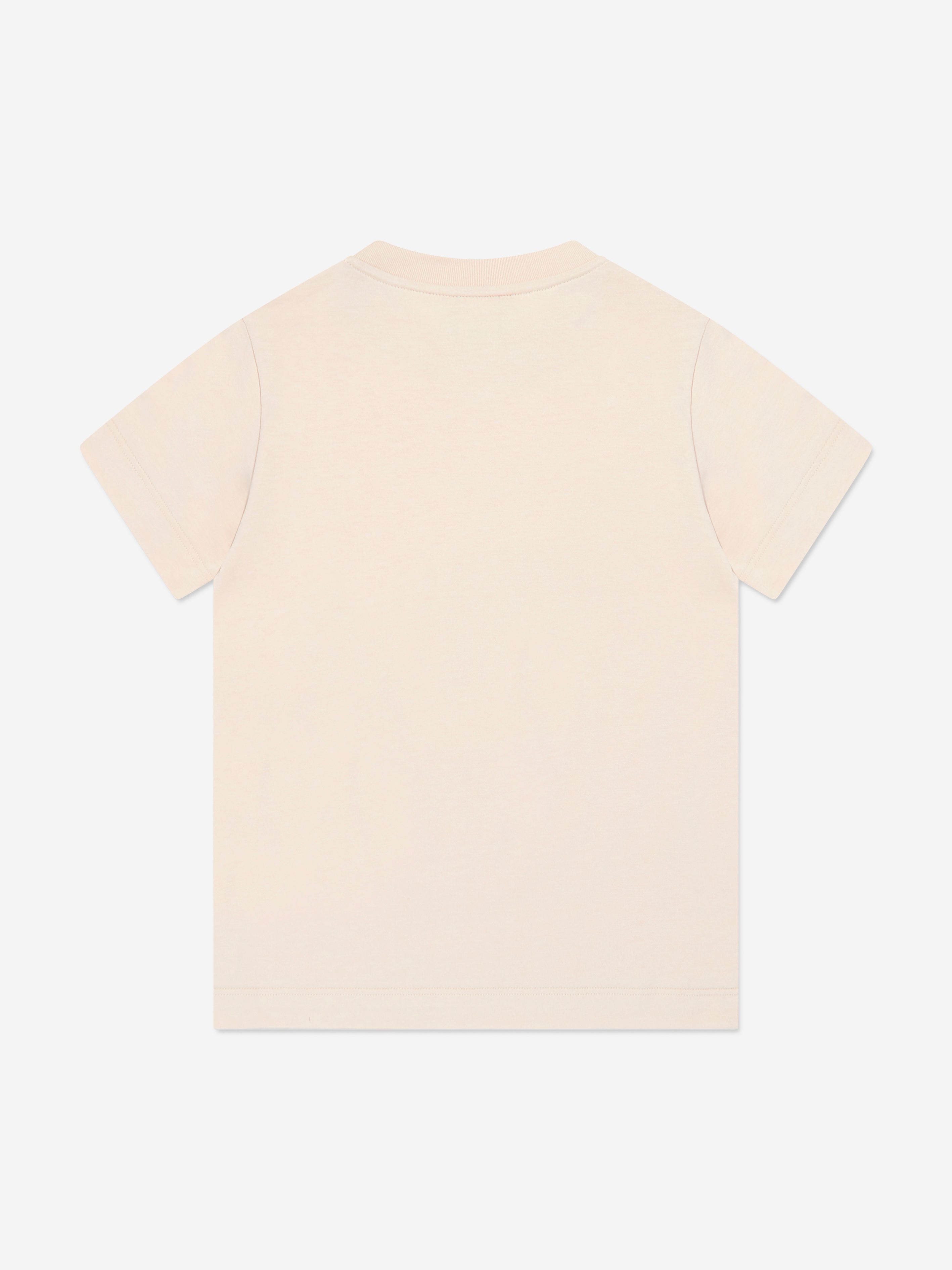 Fendi Kids Crest Logo T-Shirt in Beige