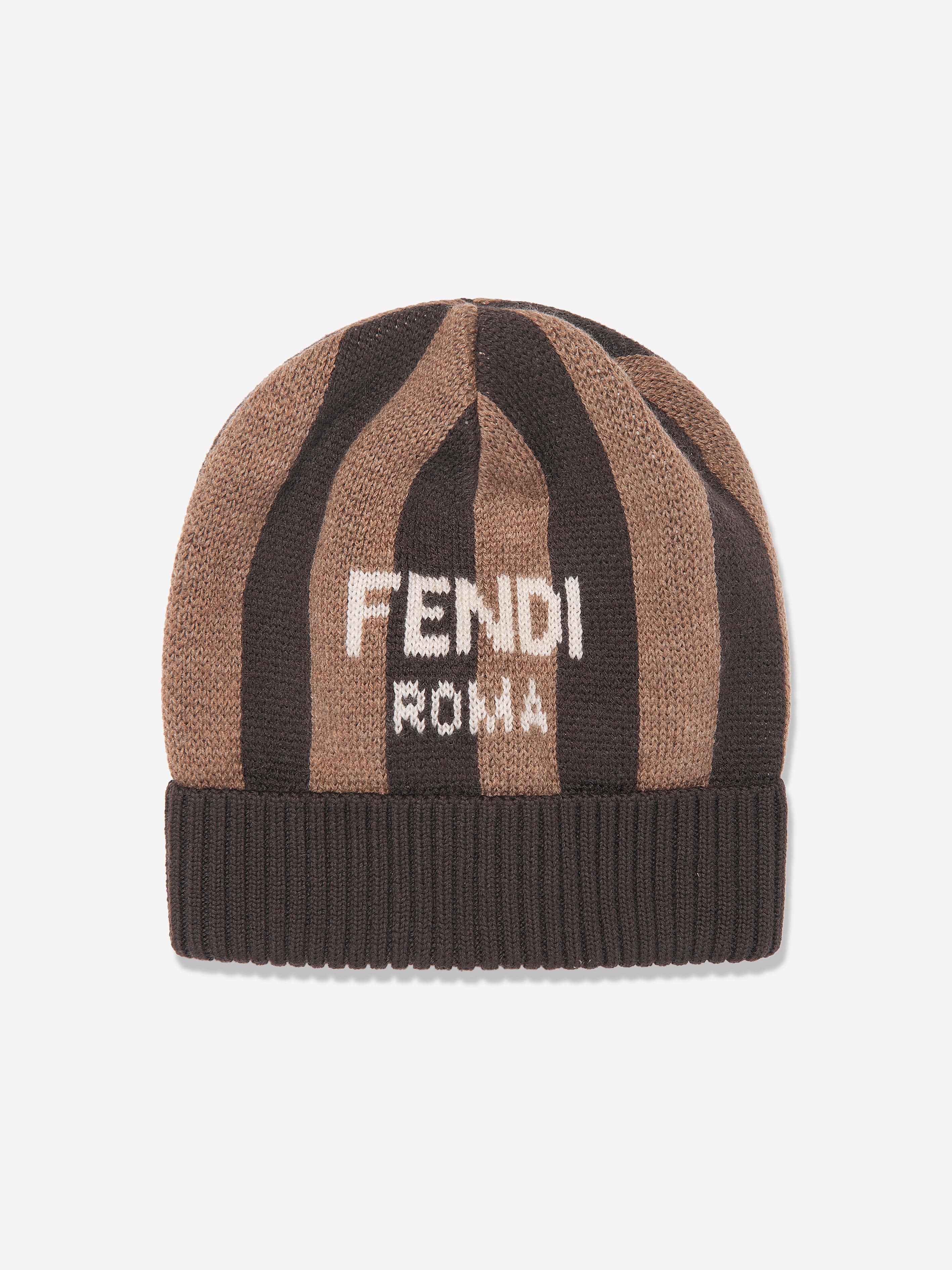 Kids Wool Roma Beanie Hat in Brown