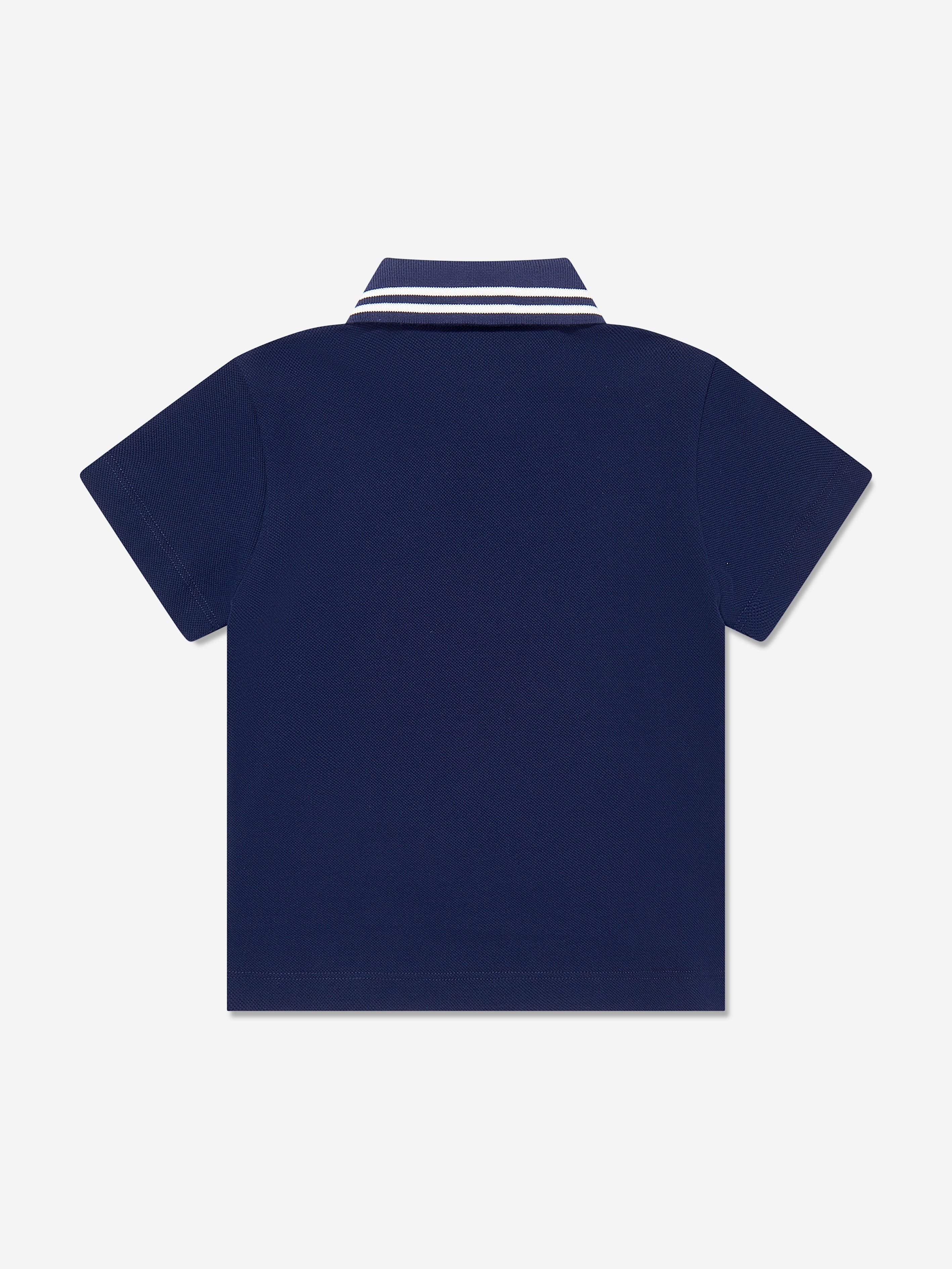 Fendi Boys FF Logo Polo Shirt in Navy