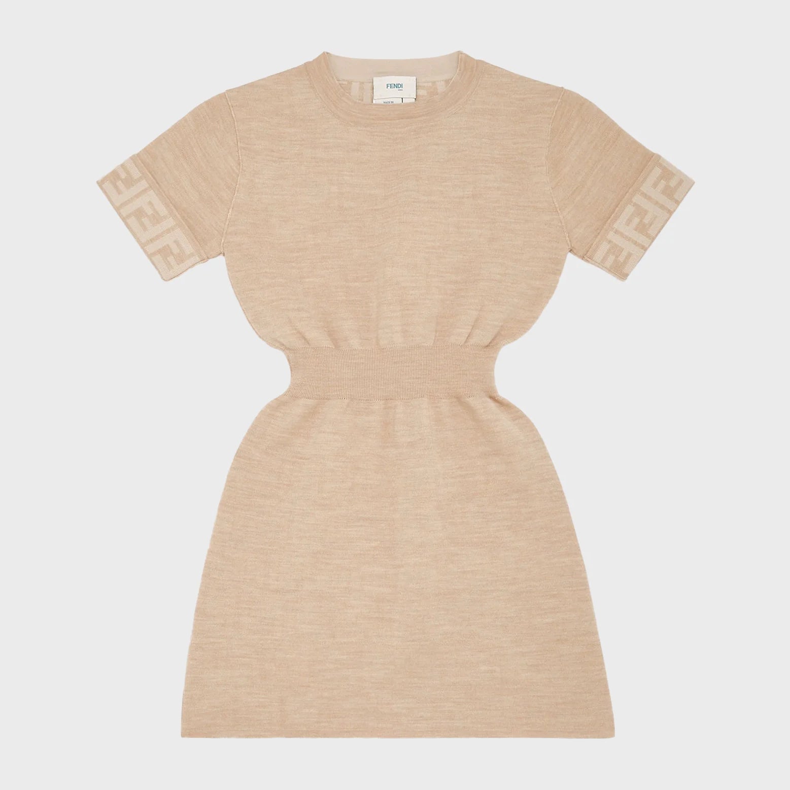 Girls Beige Reversible Wool Dress