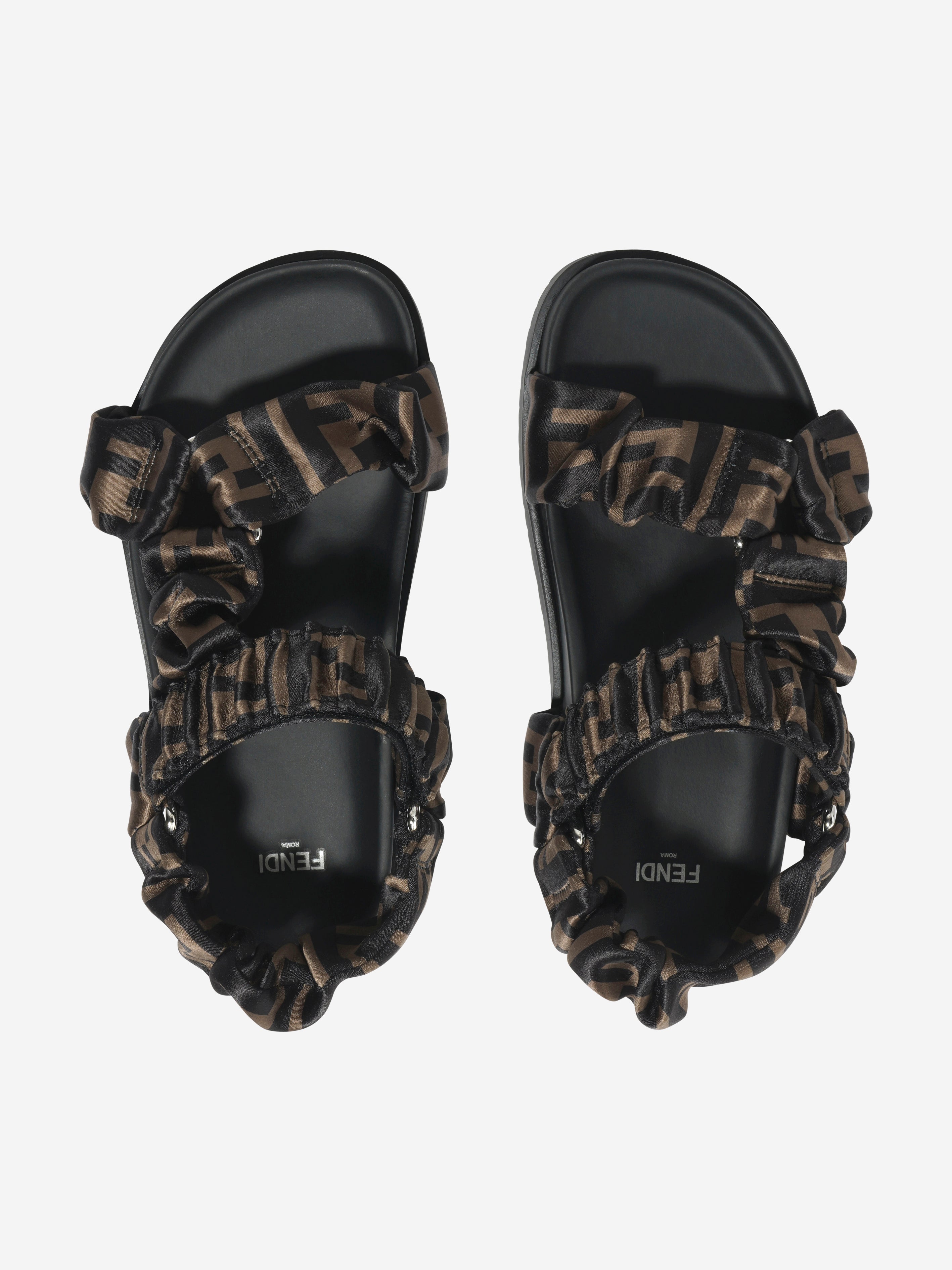 Kids FF Logo Sandals in Brown