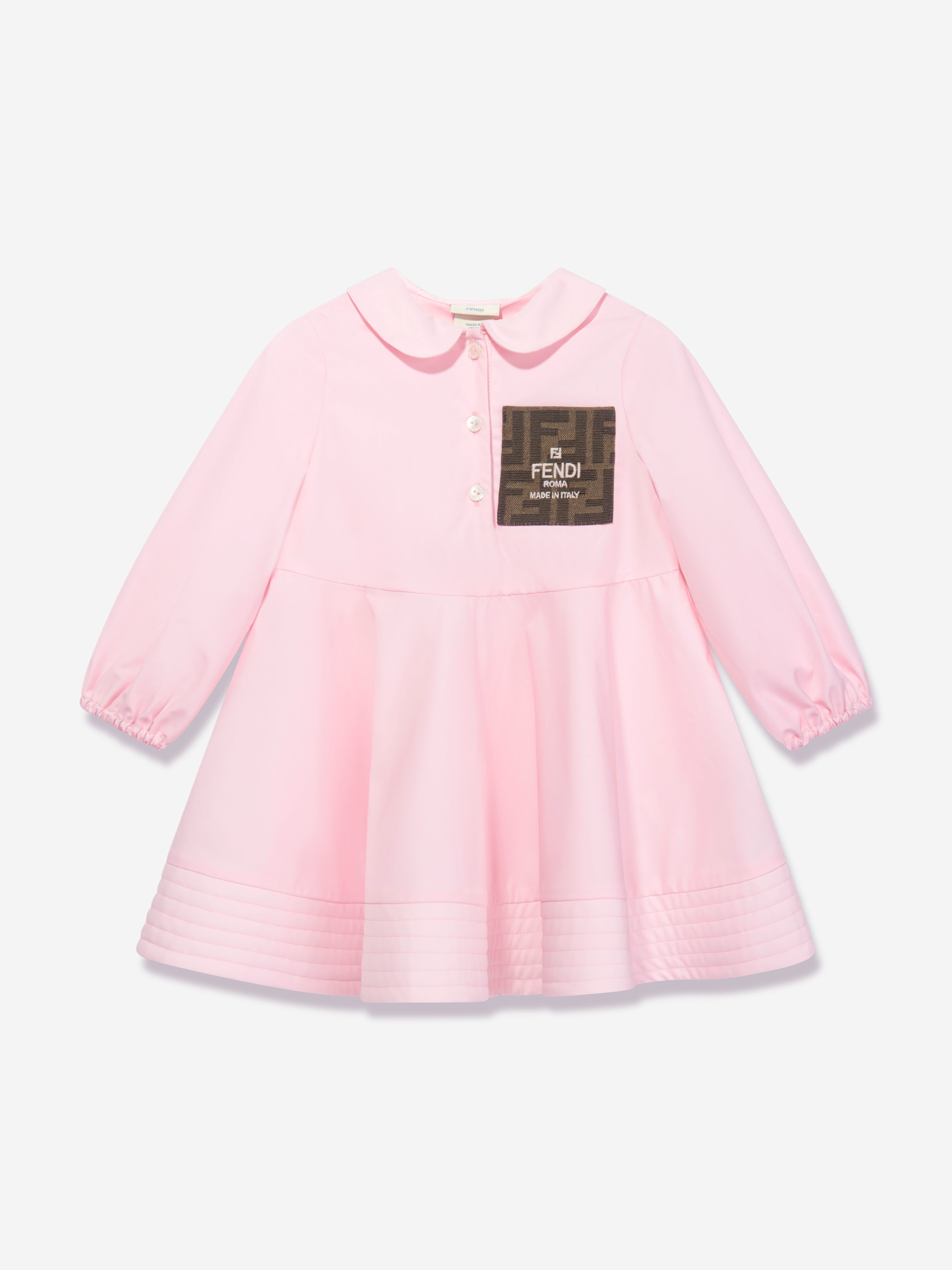 Baby Girls FF Logo Shirt Dress in Pink