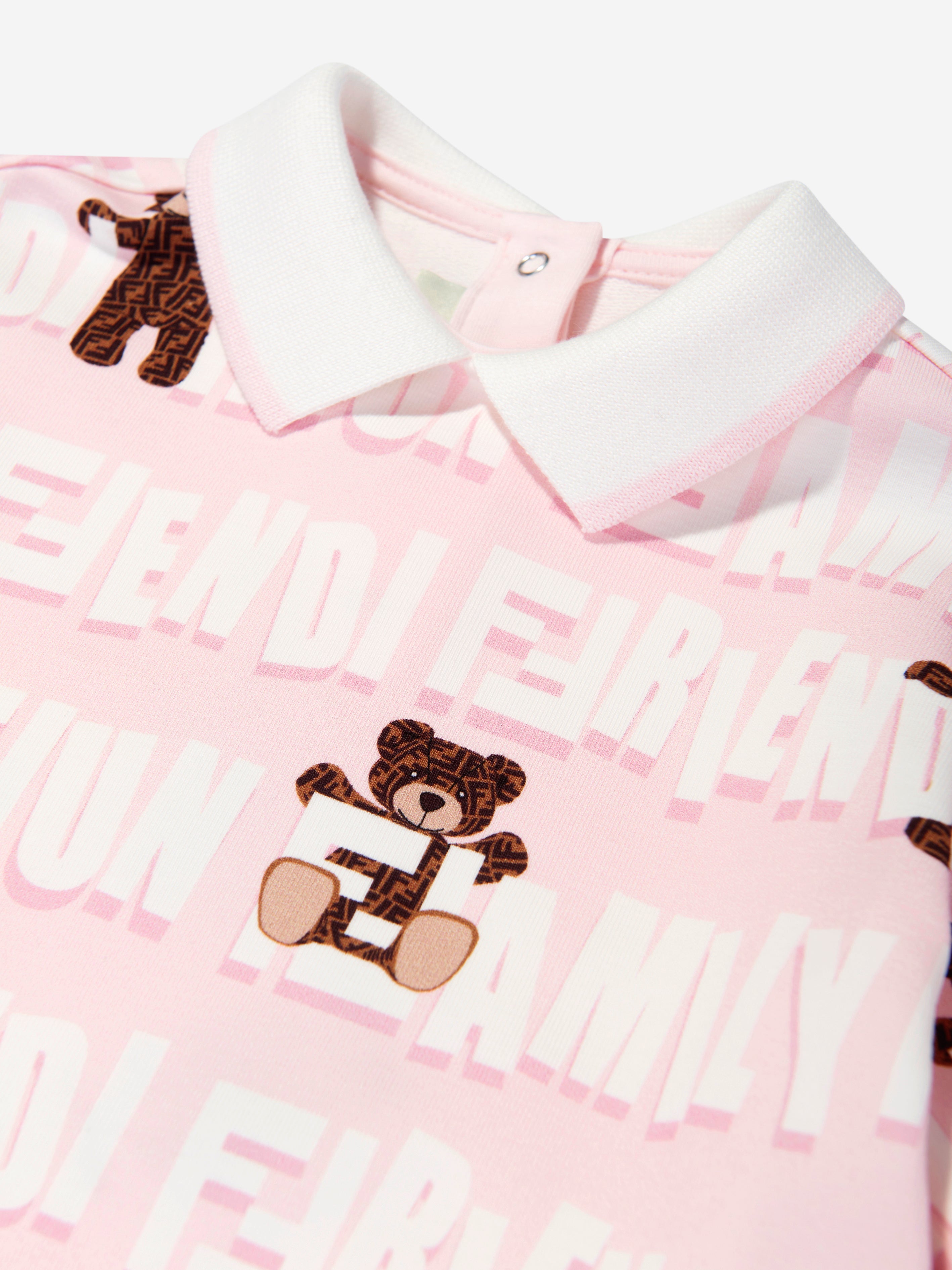 Baby Girls Teddy Graffiti Sweater Dress in Pink