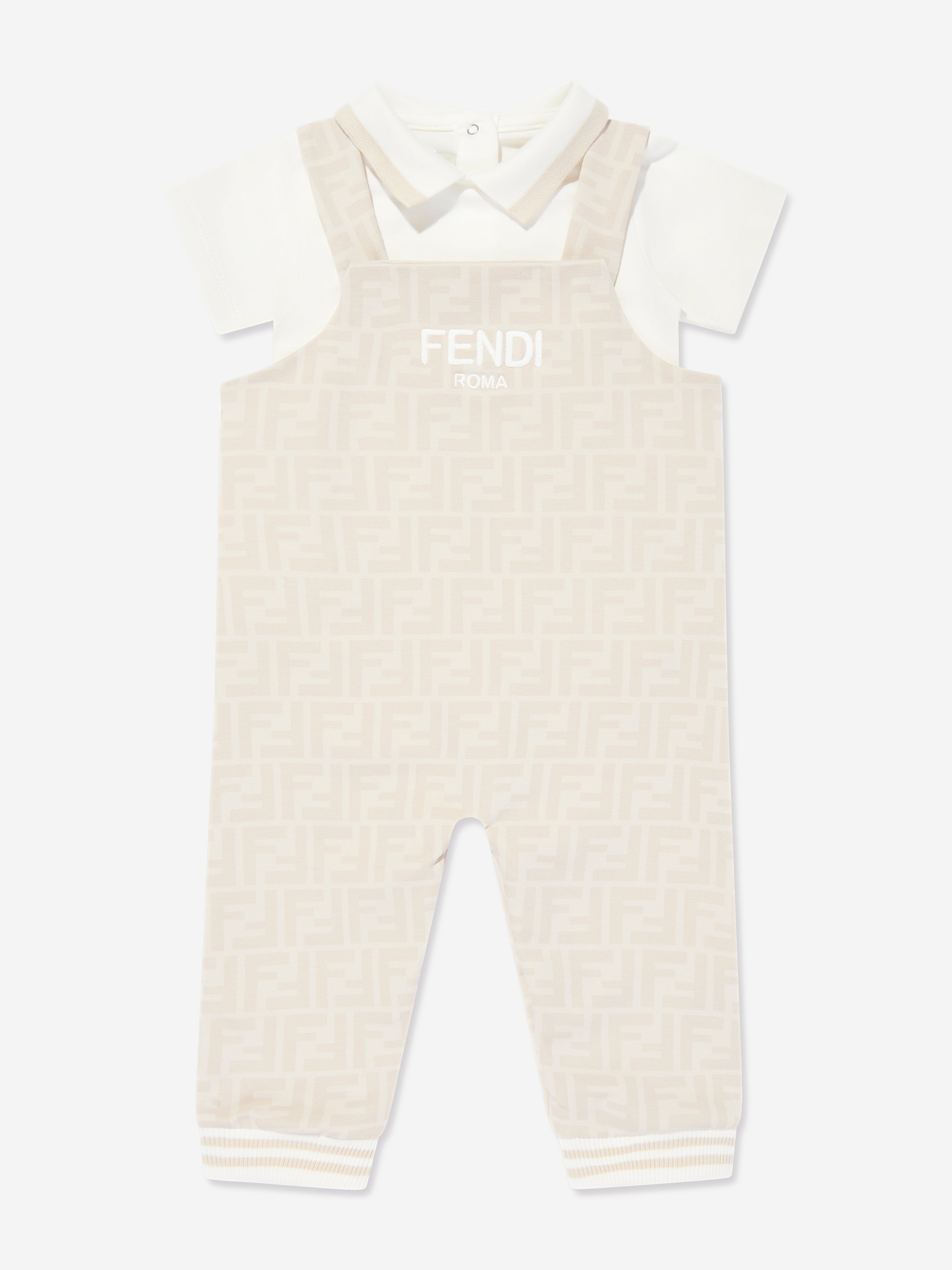 Baby Dungarees Set in Beige