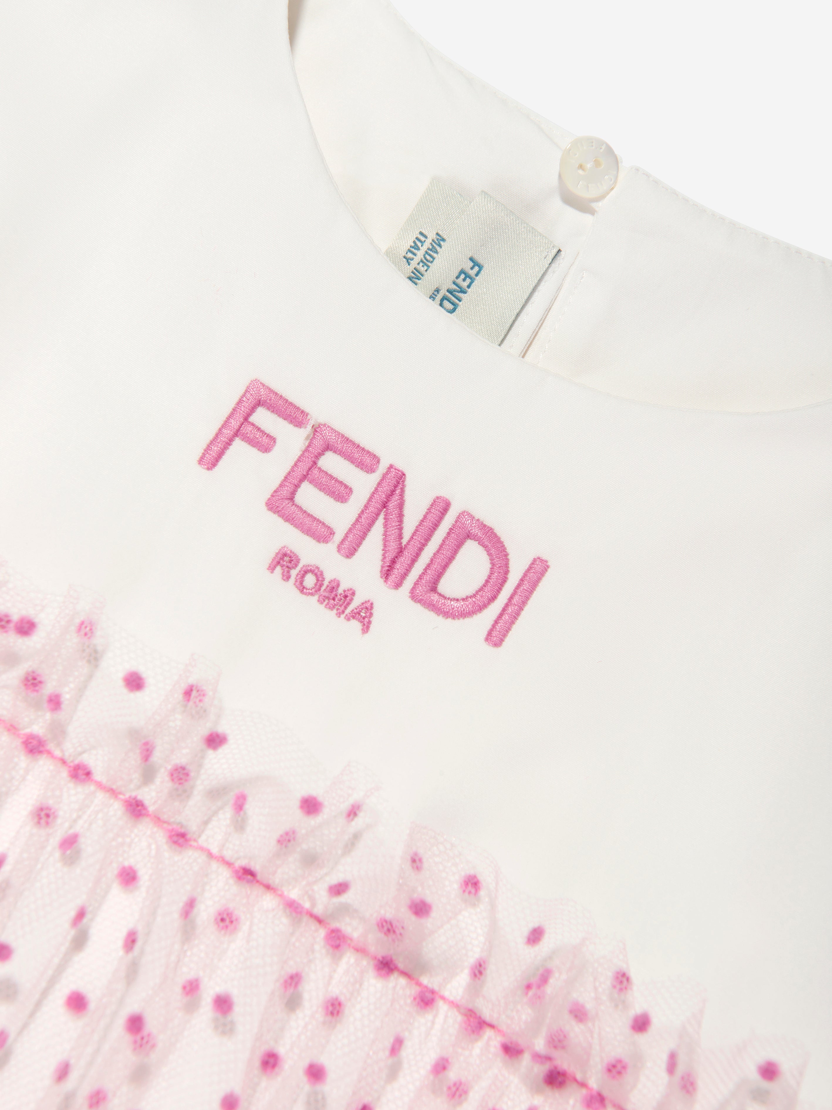 Girls Logo Tulle Dress in Pink