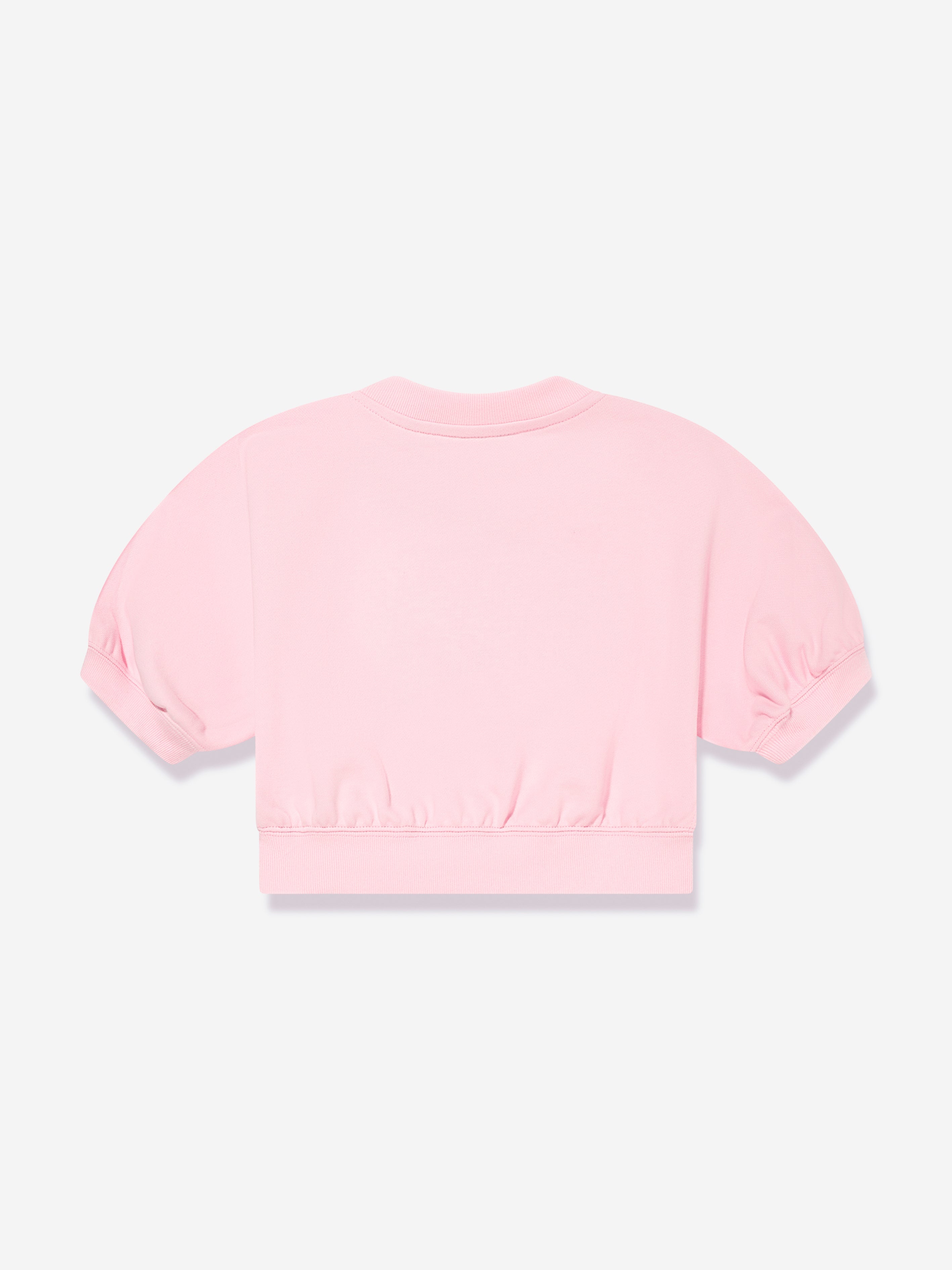 Girls Cropped Logo Sweatshirt in Pink