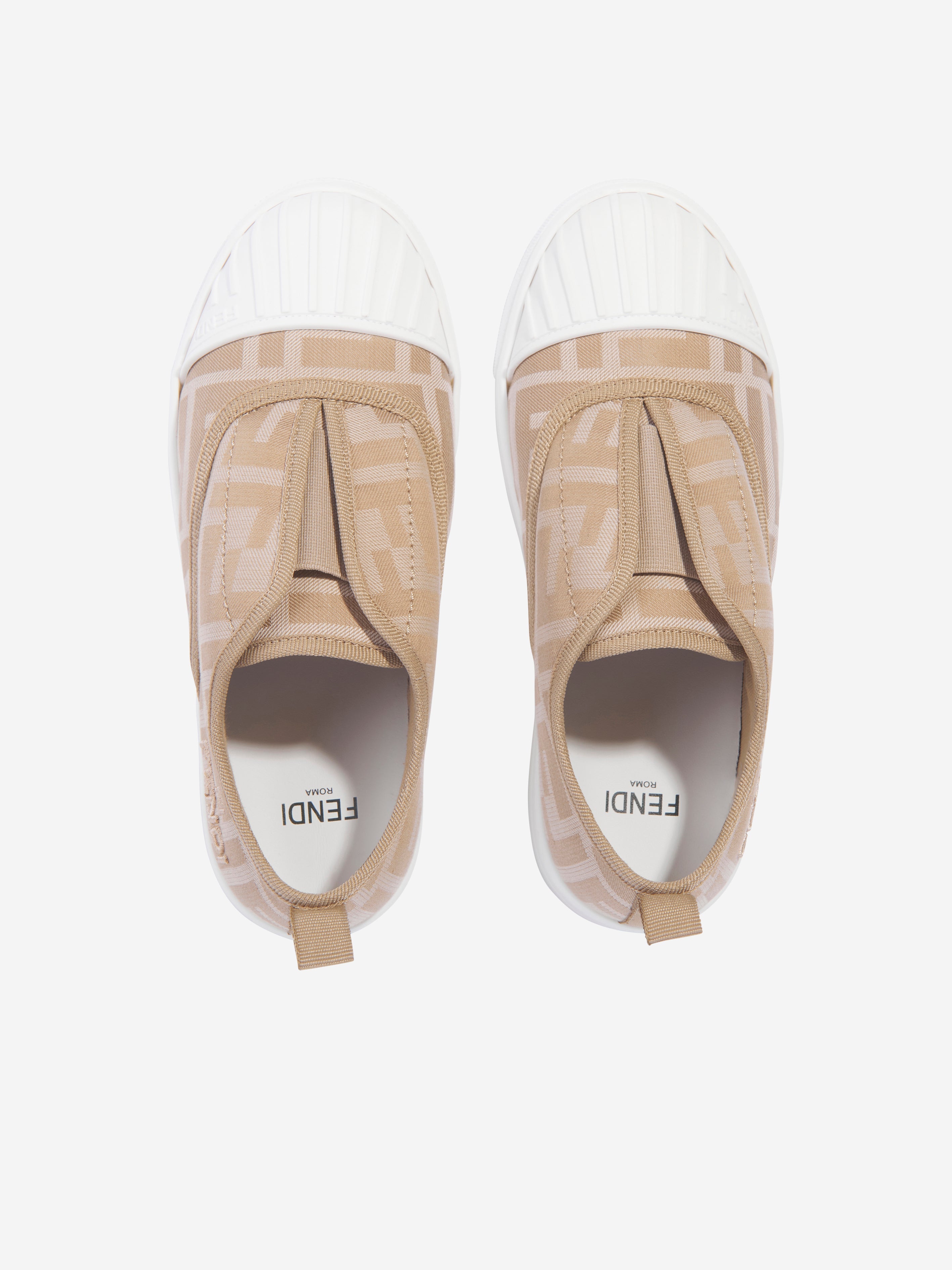 Kids FF Logo Trainers in Beige