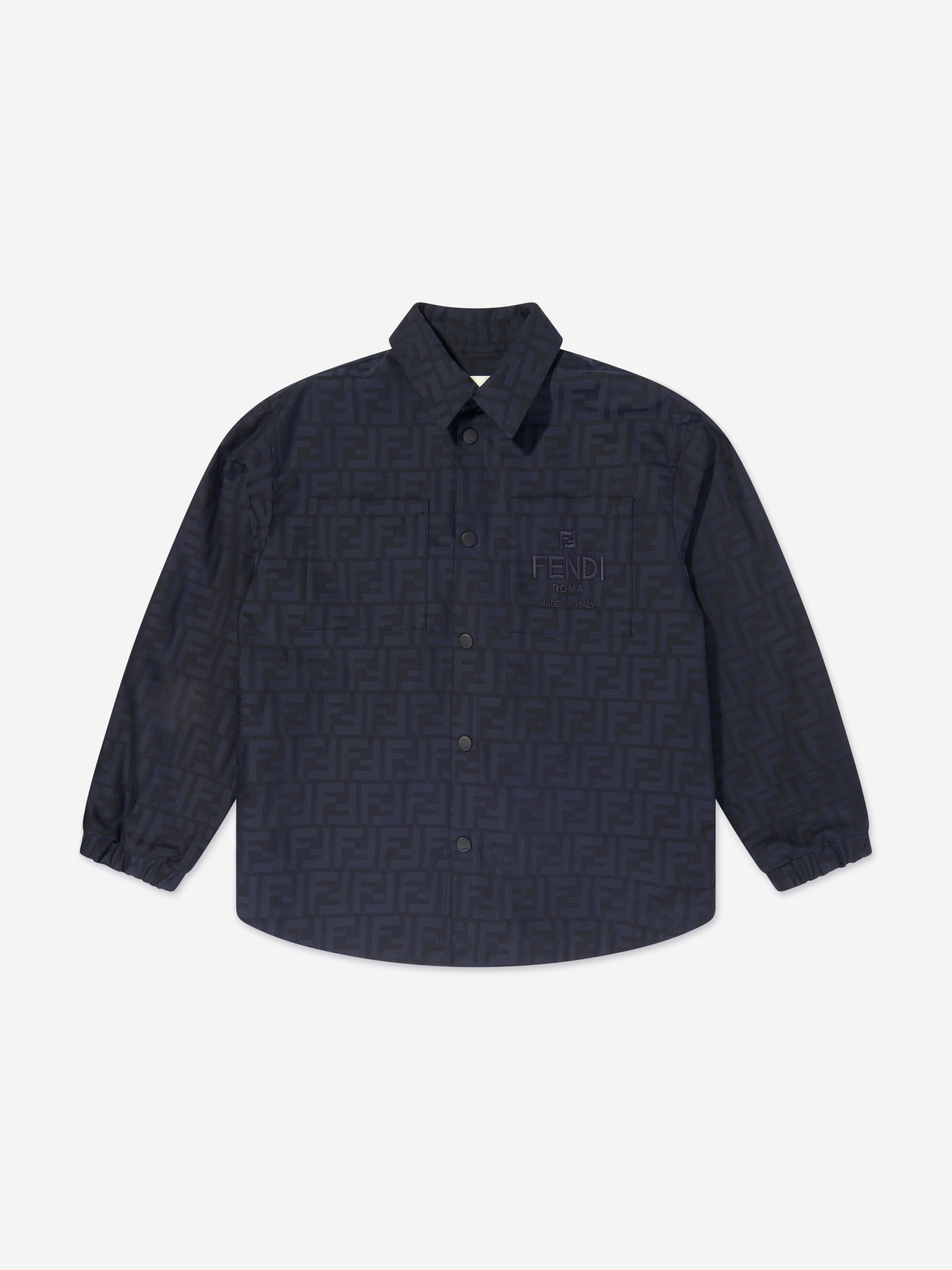 Kids FF Jacquard Shirt in Navy