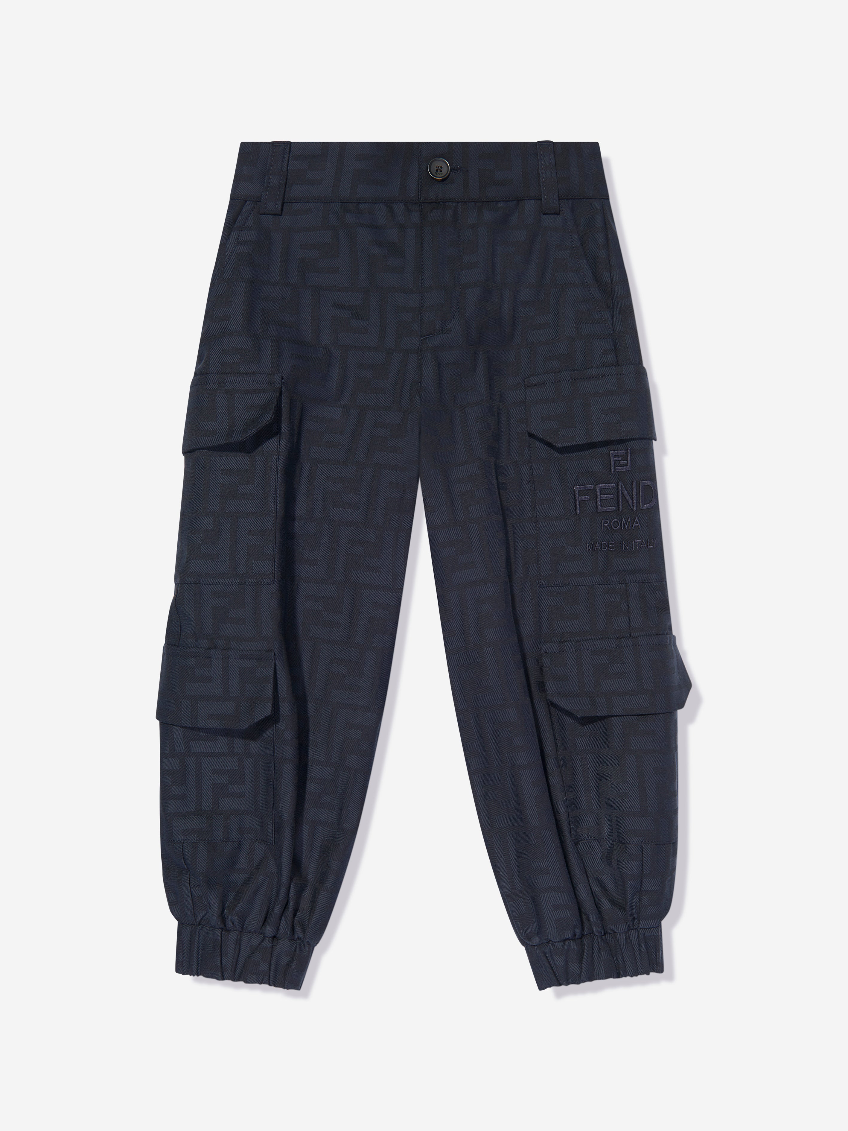 Kids FF Jacquard Cargo Trousers in Navy