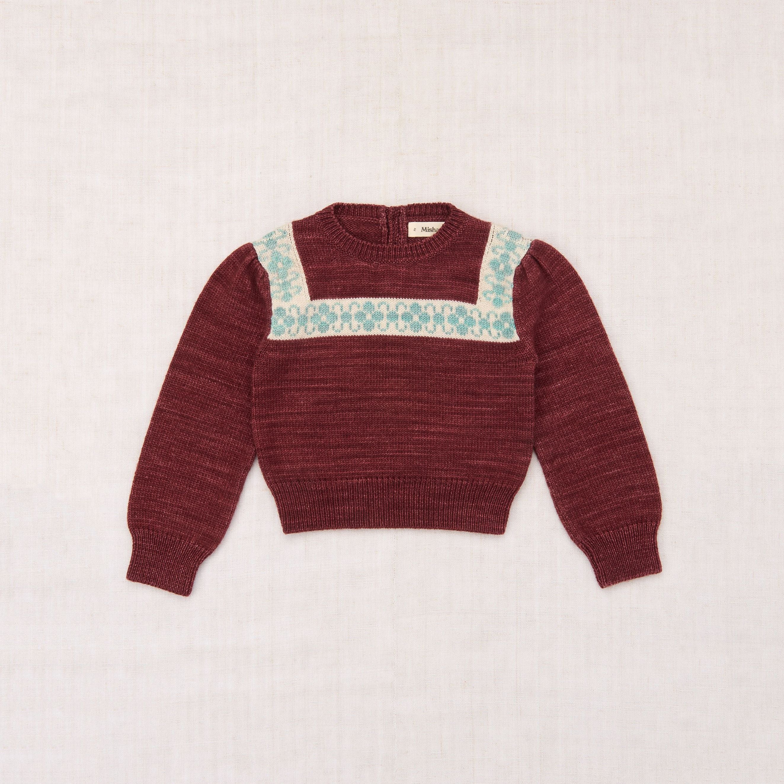 Girls Brick Red Wool Sweater