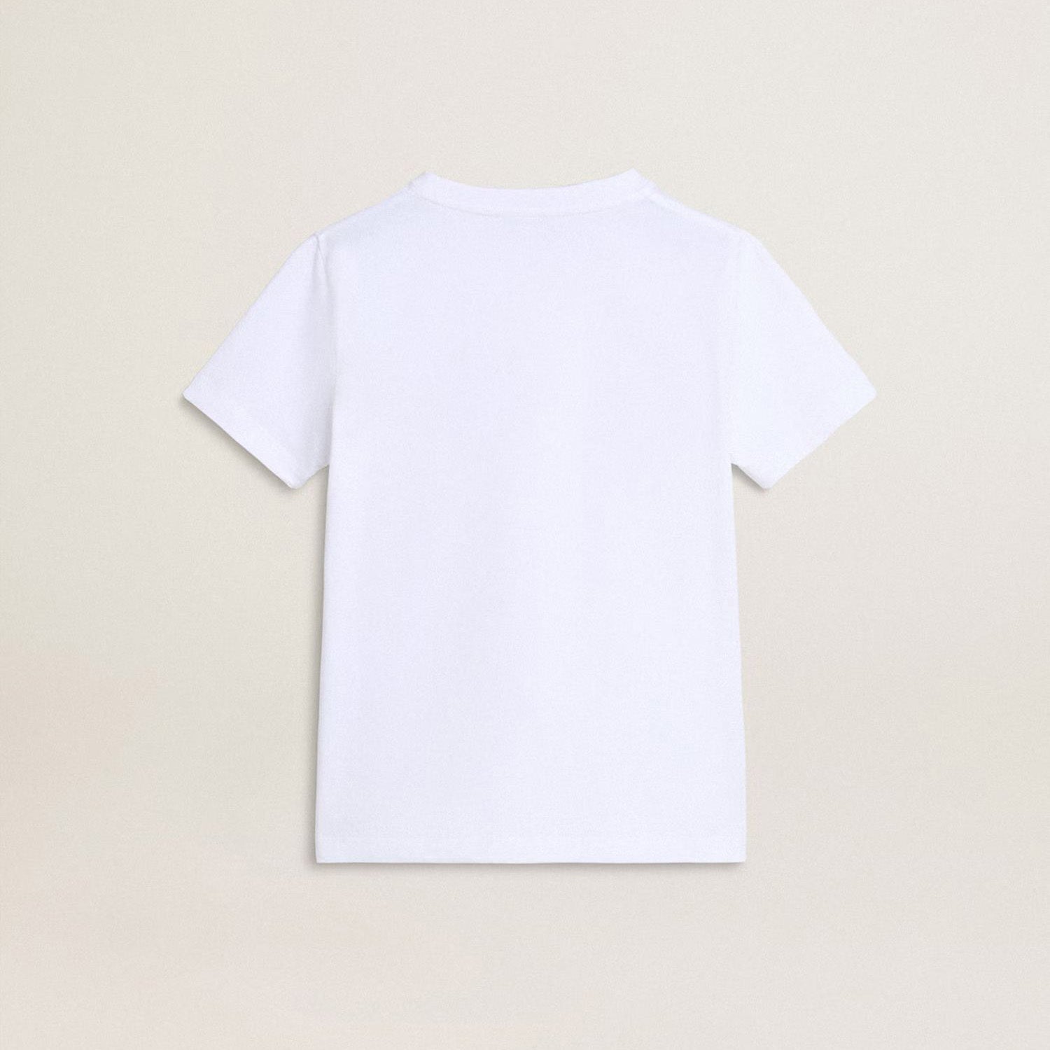 Boys & Girls White Logo Cotton T-Shirt