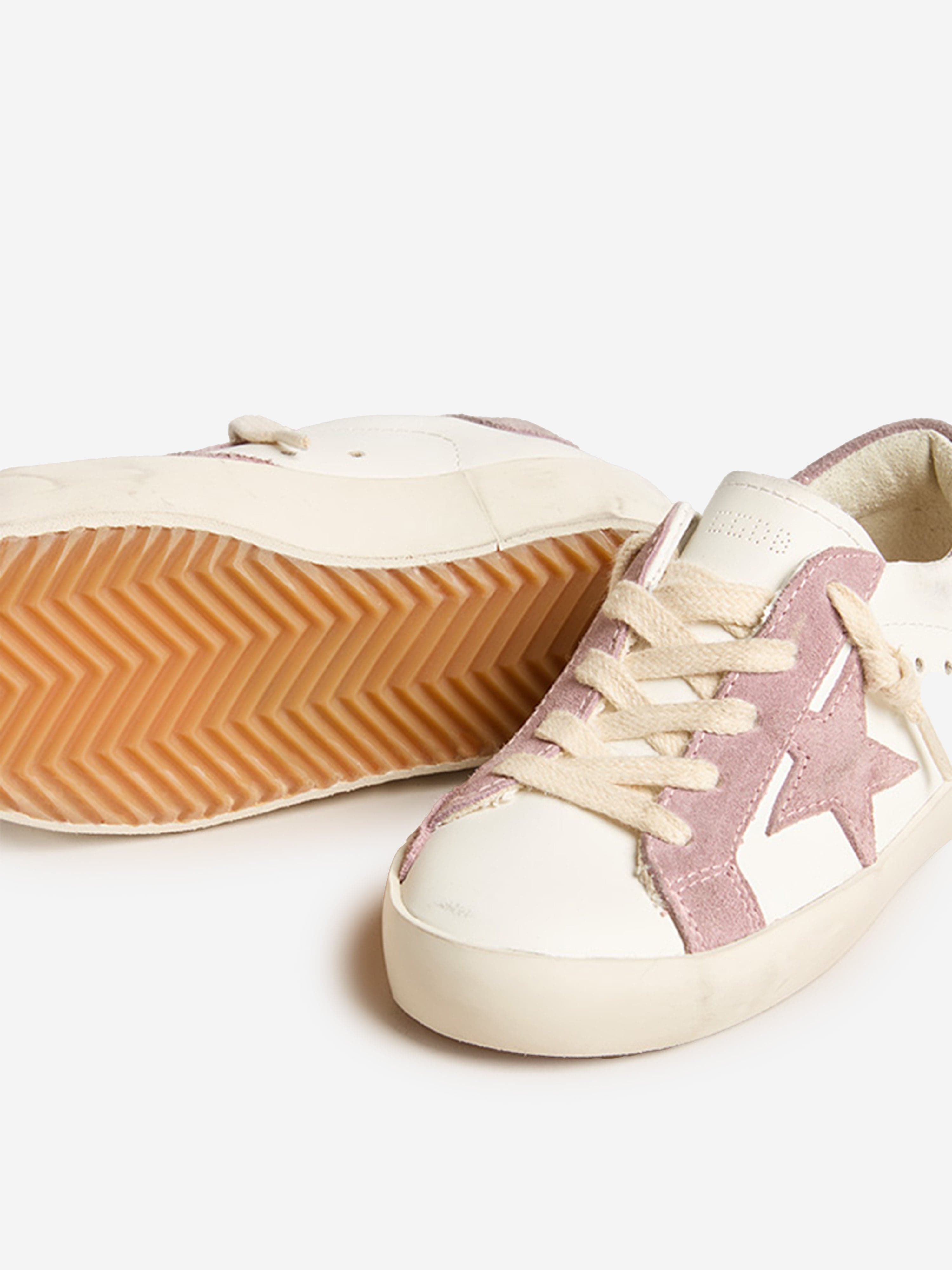 Golden Goose Girls Leather Super Star Trainers in White