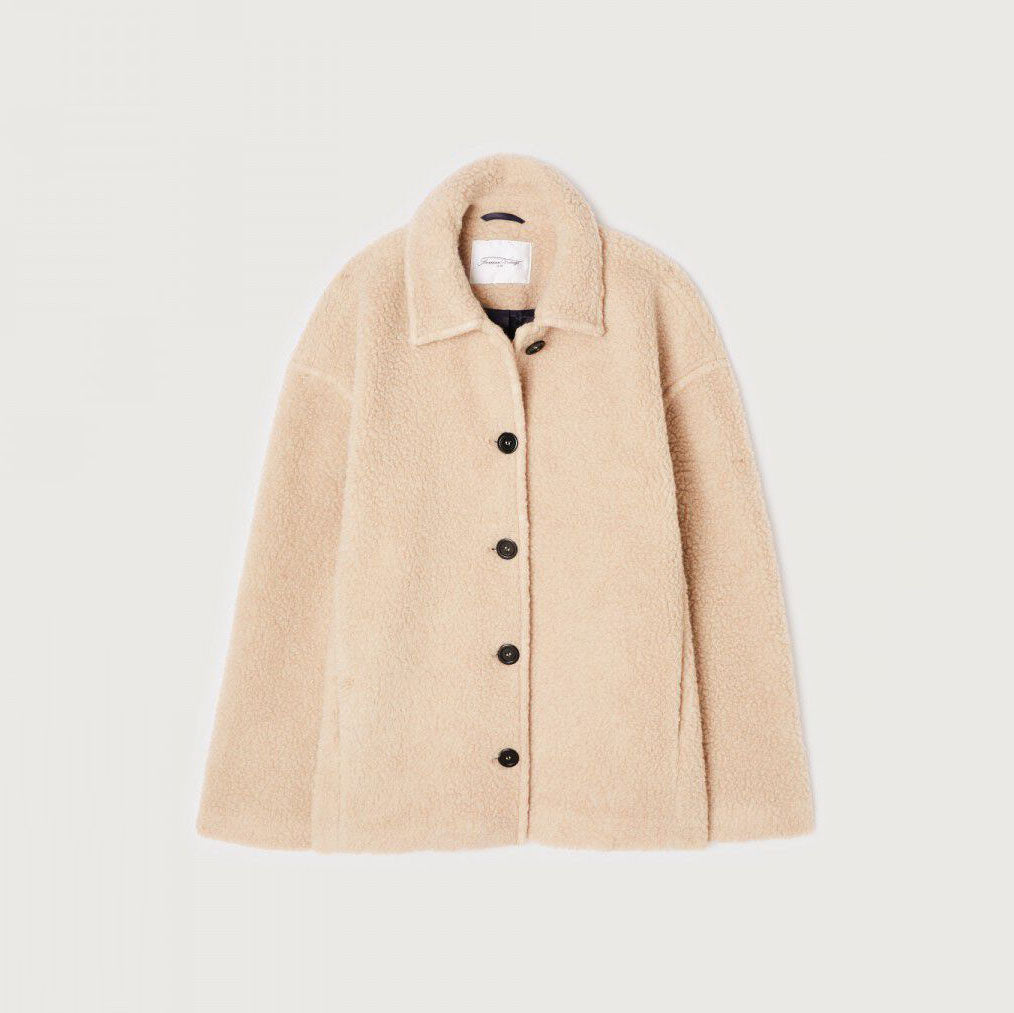 Women Beige Sherpa Coat