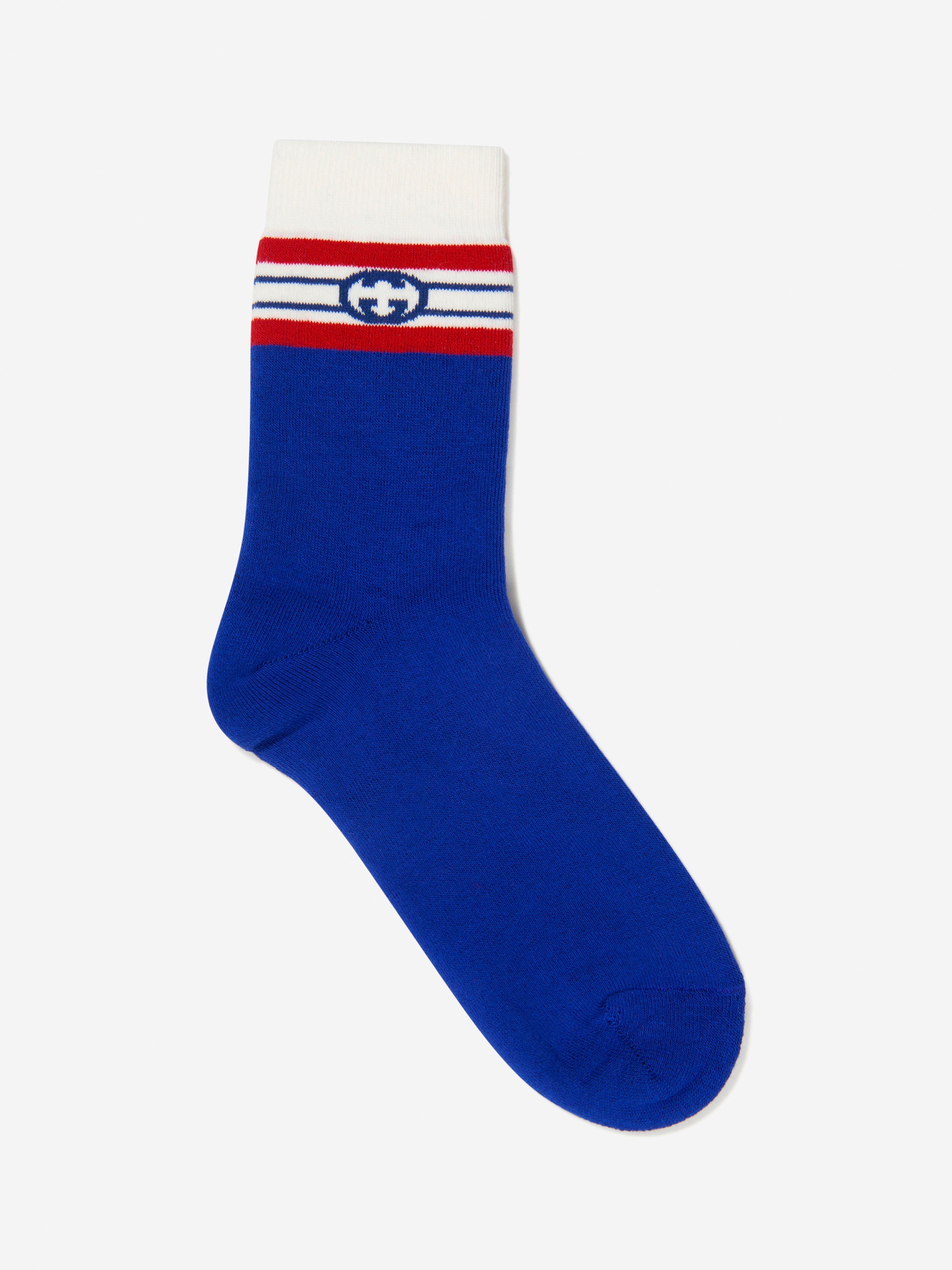Kids Interlocking G Socks in Blue