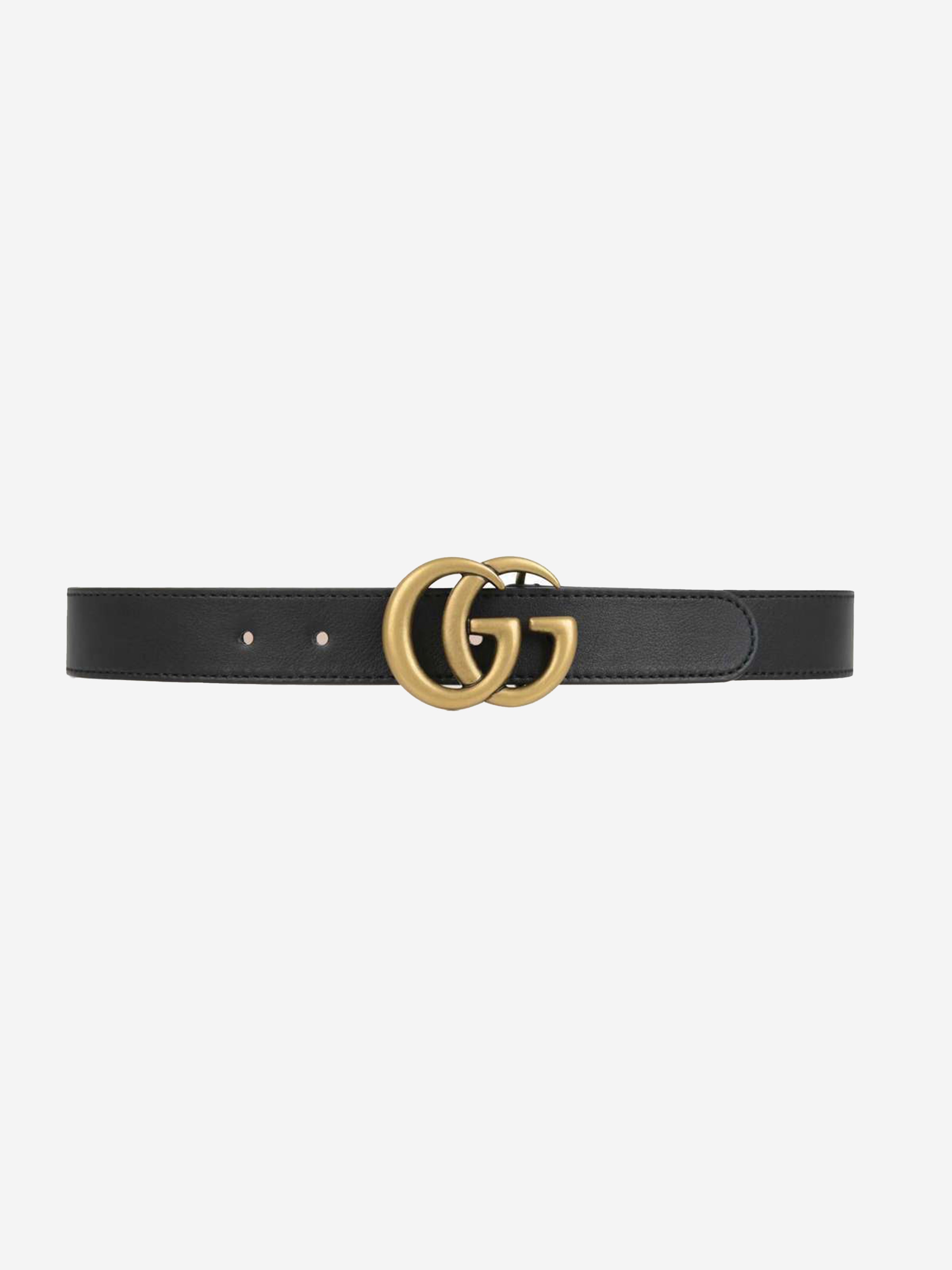 Kids Leather GG Belt in Black