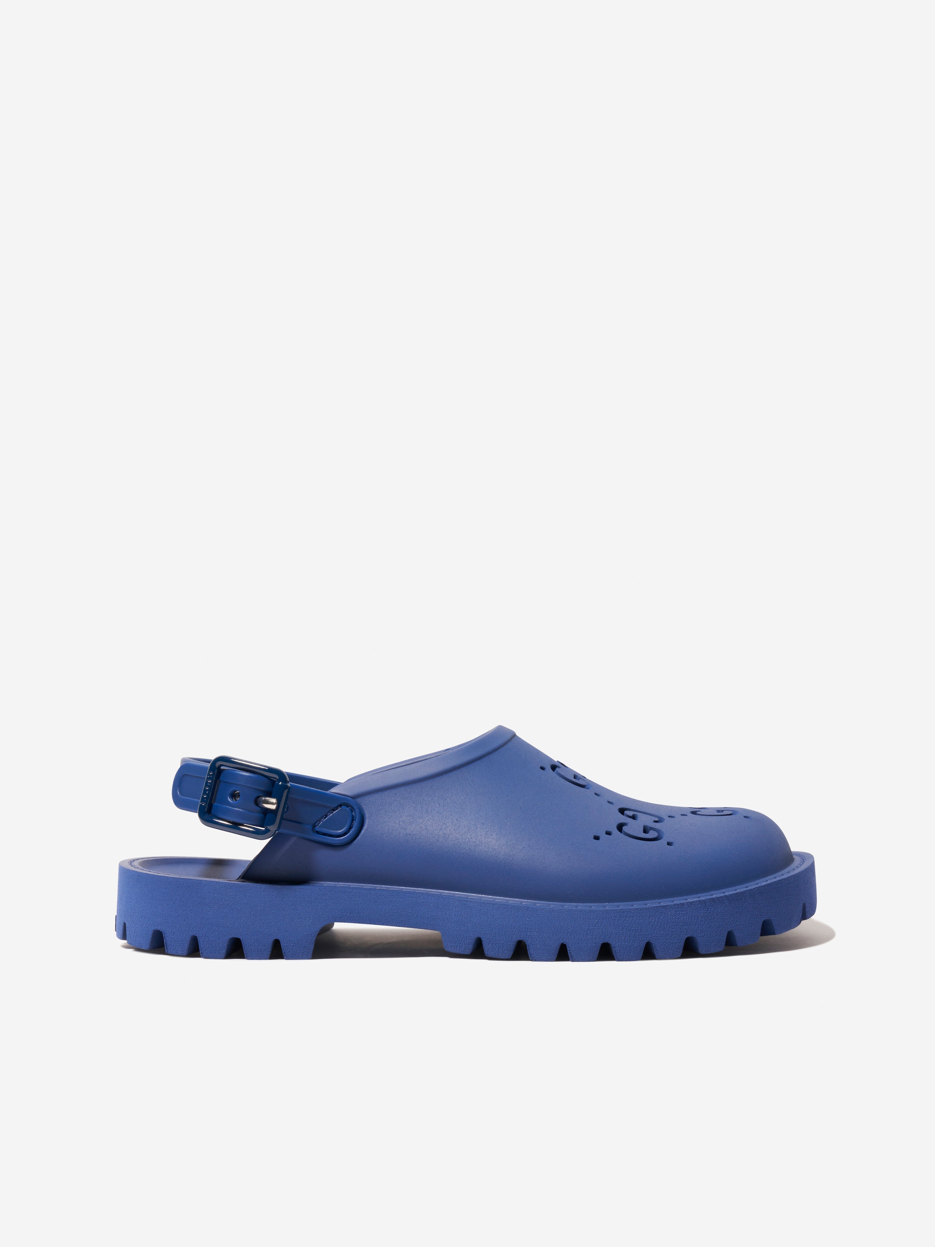 Kids GG Rubber Sandals in Blue