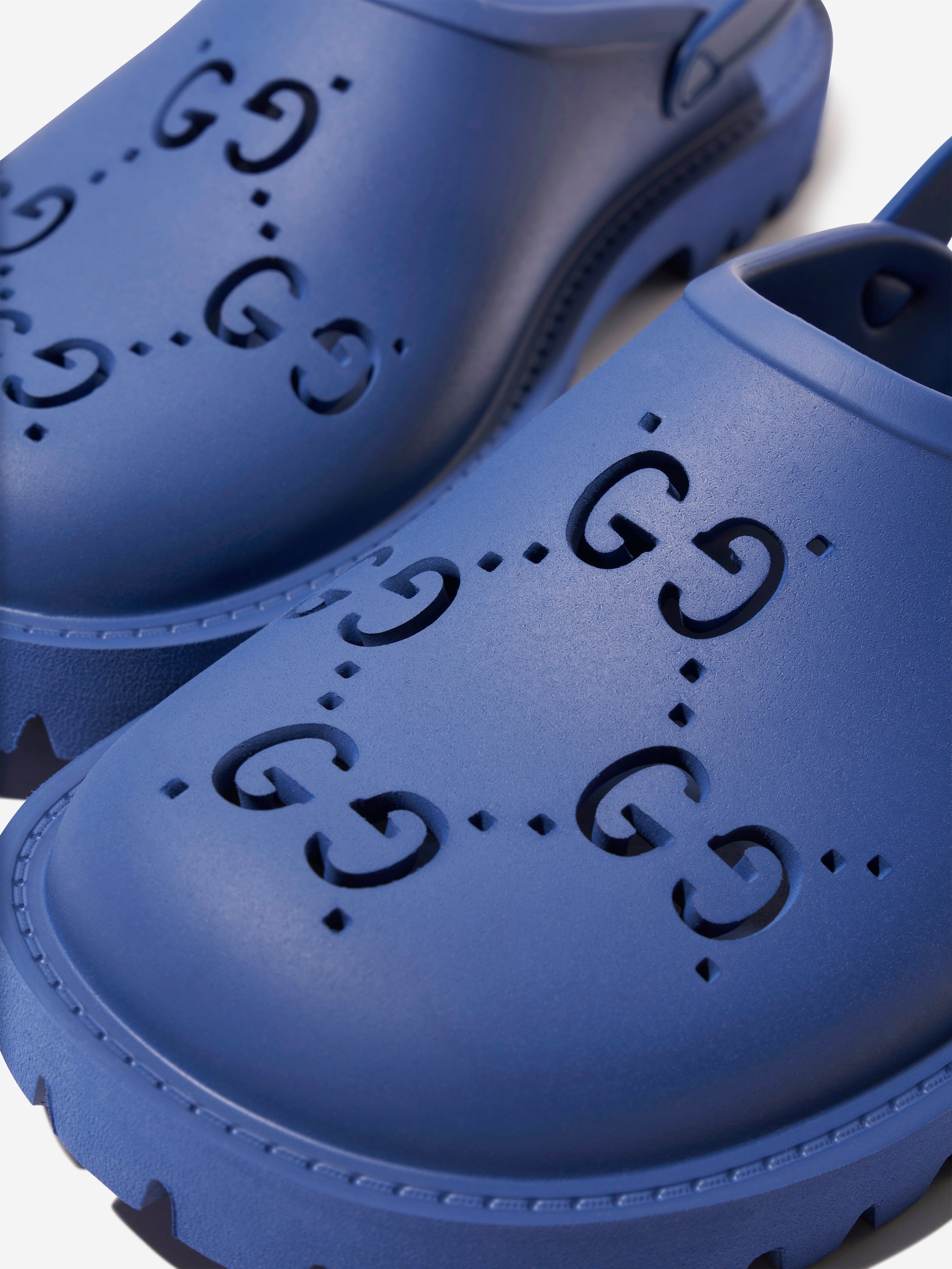 Kids GG Rubber Sandals in Blue